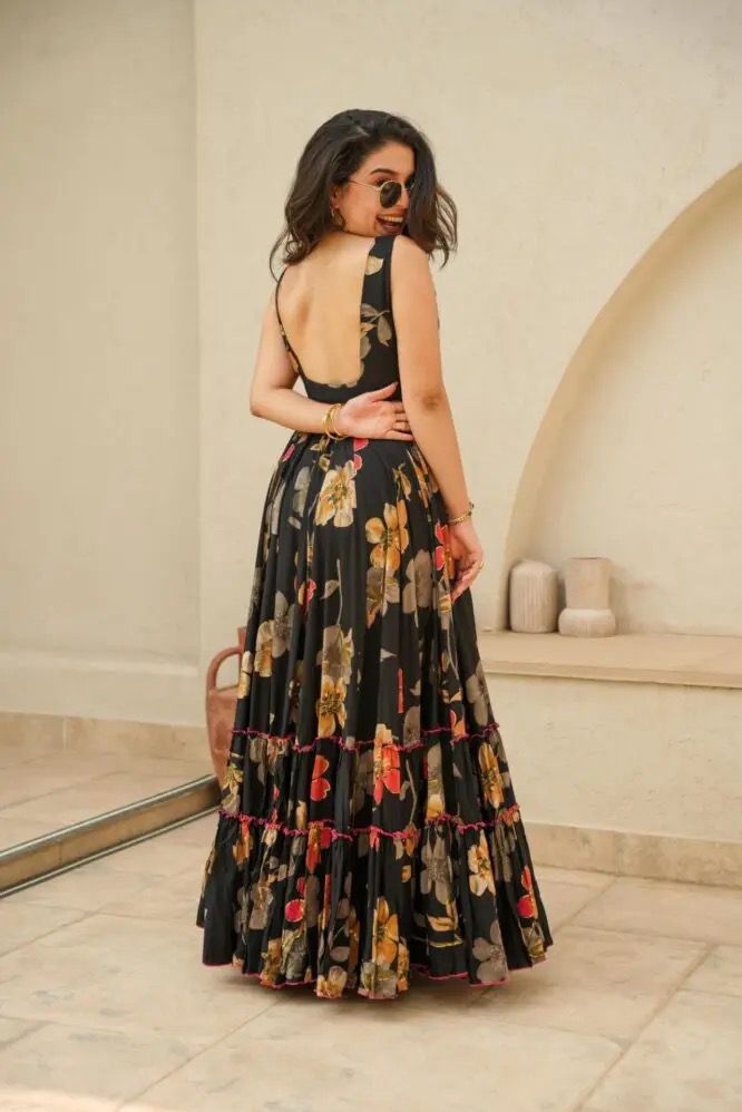 Trendy Organza Silk Anarkali Gown With Digital Print (MAS_SCnx_1123)