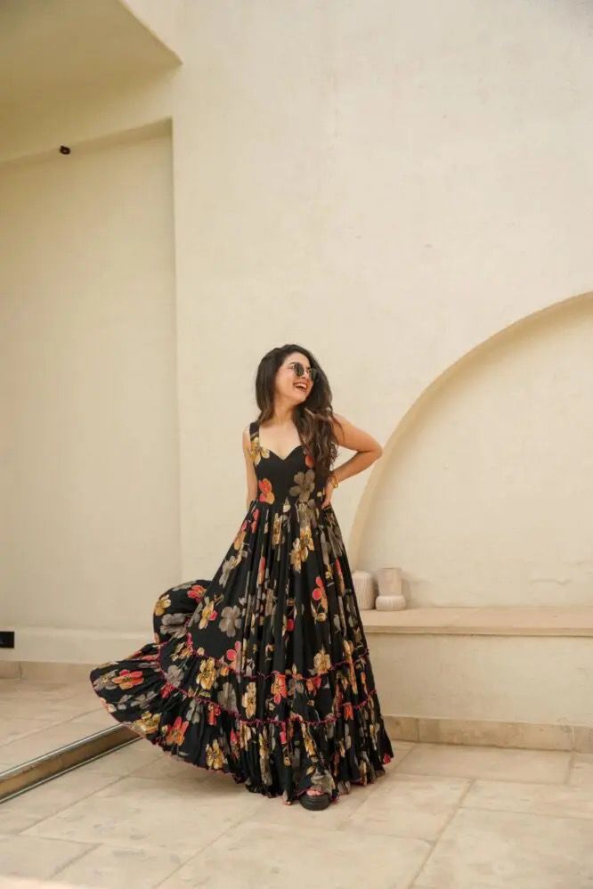 Trendy Organza Silk Anarkali Gown With Digital Print (MAS_SCnx_1123)