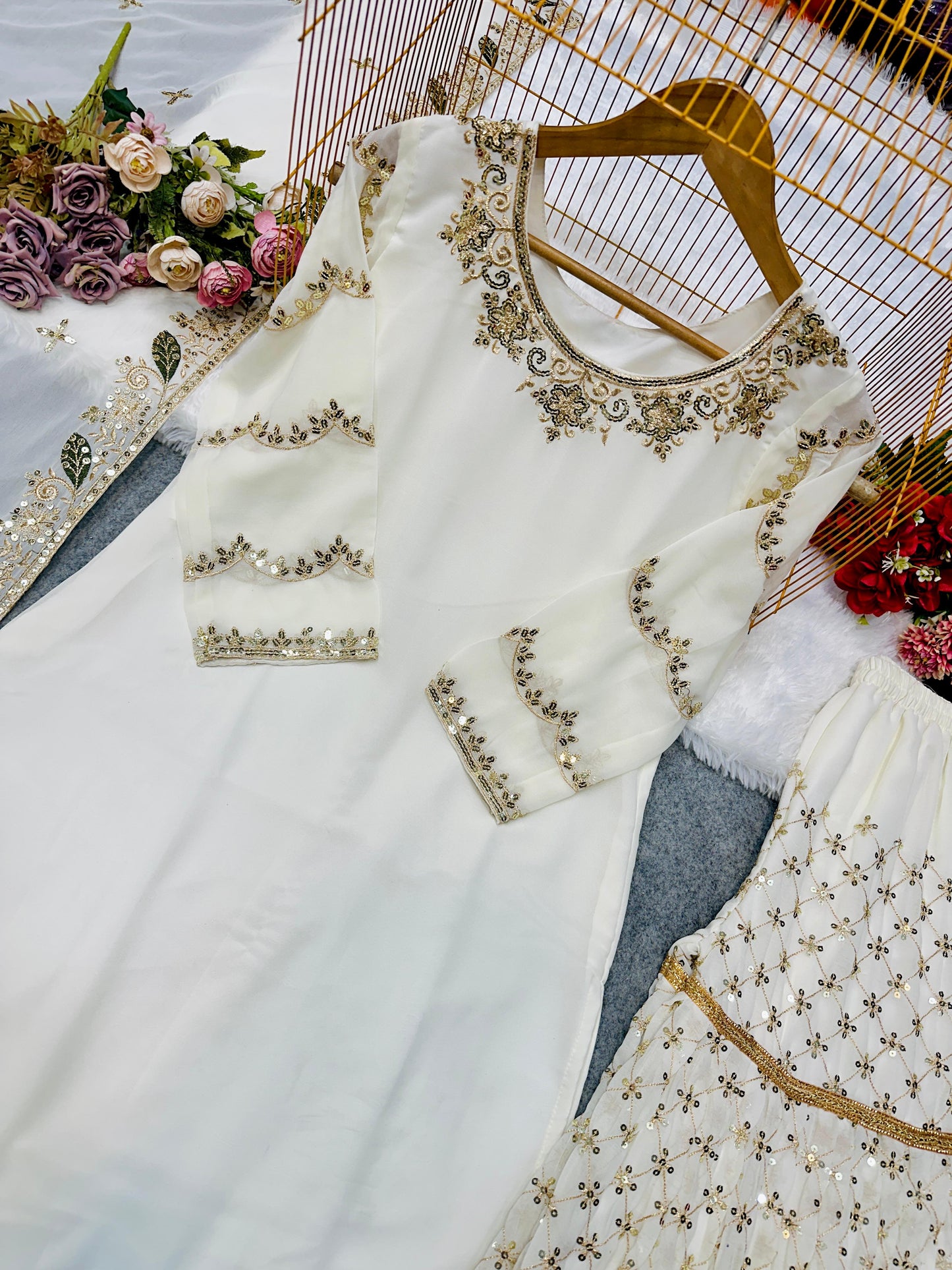 Classy Party Wear Sharara suit With Heavy Embroidery Work (MAS_BF_070)