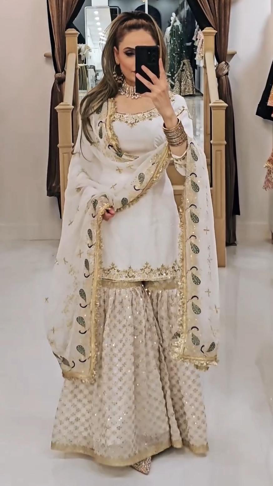 Classy Party Wear Sharara suit With Heavy Embroidery Work (MAS_BF_070)
