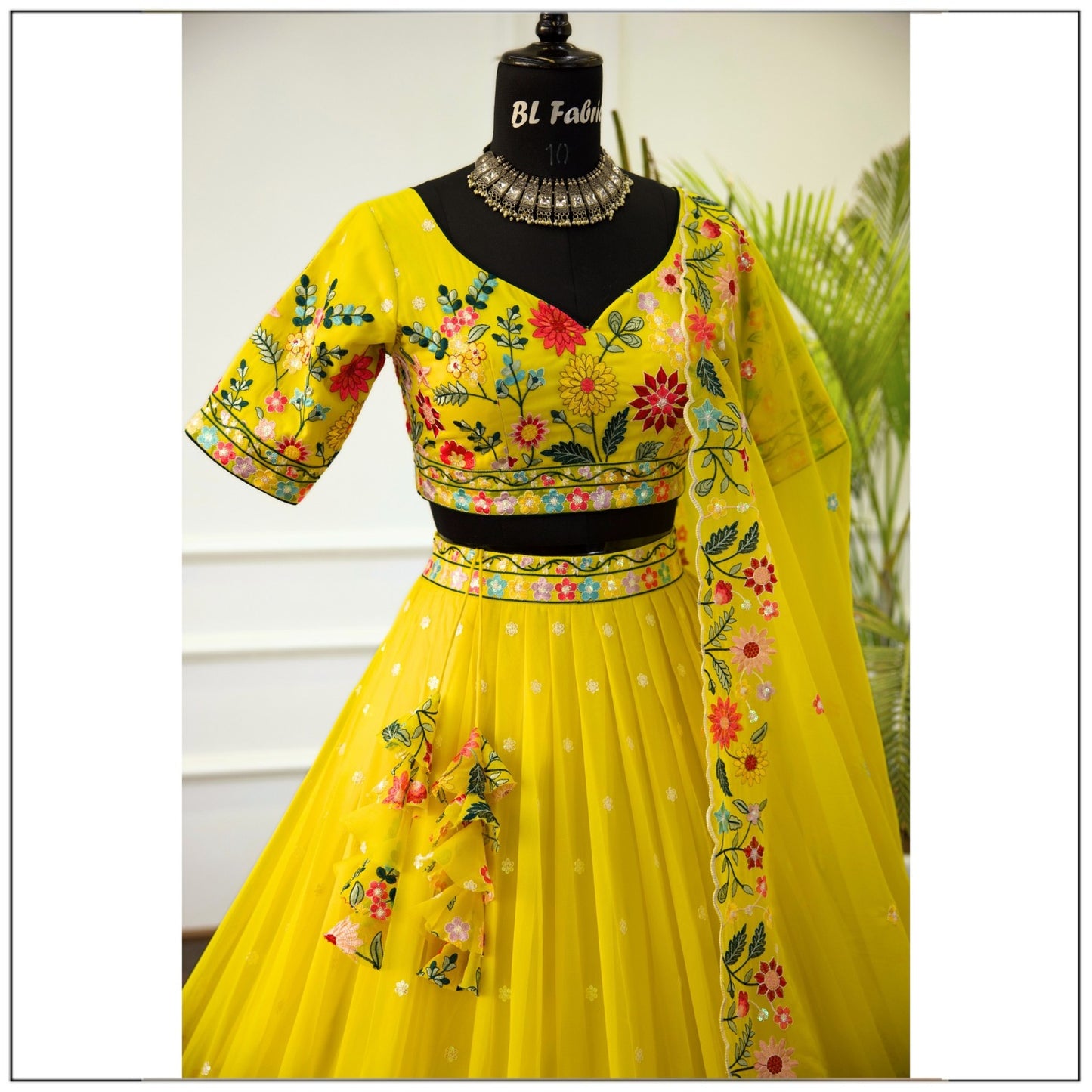 Charming Heavy Embroidery Thread & Sequence Work Yellow Colorful Lehenga Choli ( MAS_TF_374 )