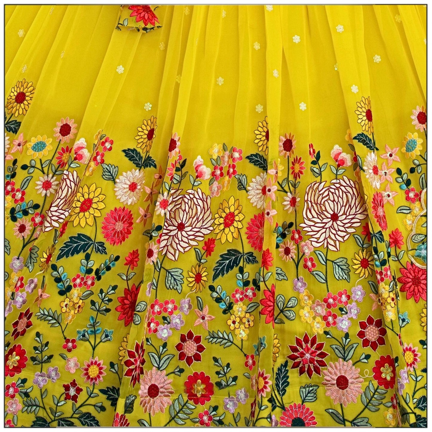 Charming Heavy Embroidery Thread & Sequence Work Yellow Colorful Lehenga Choli ( MAS_TF_374 )