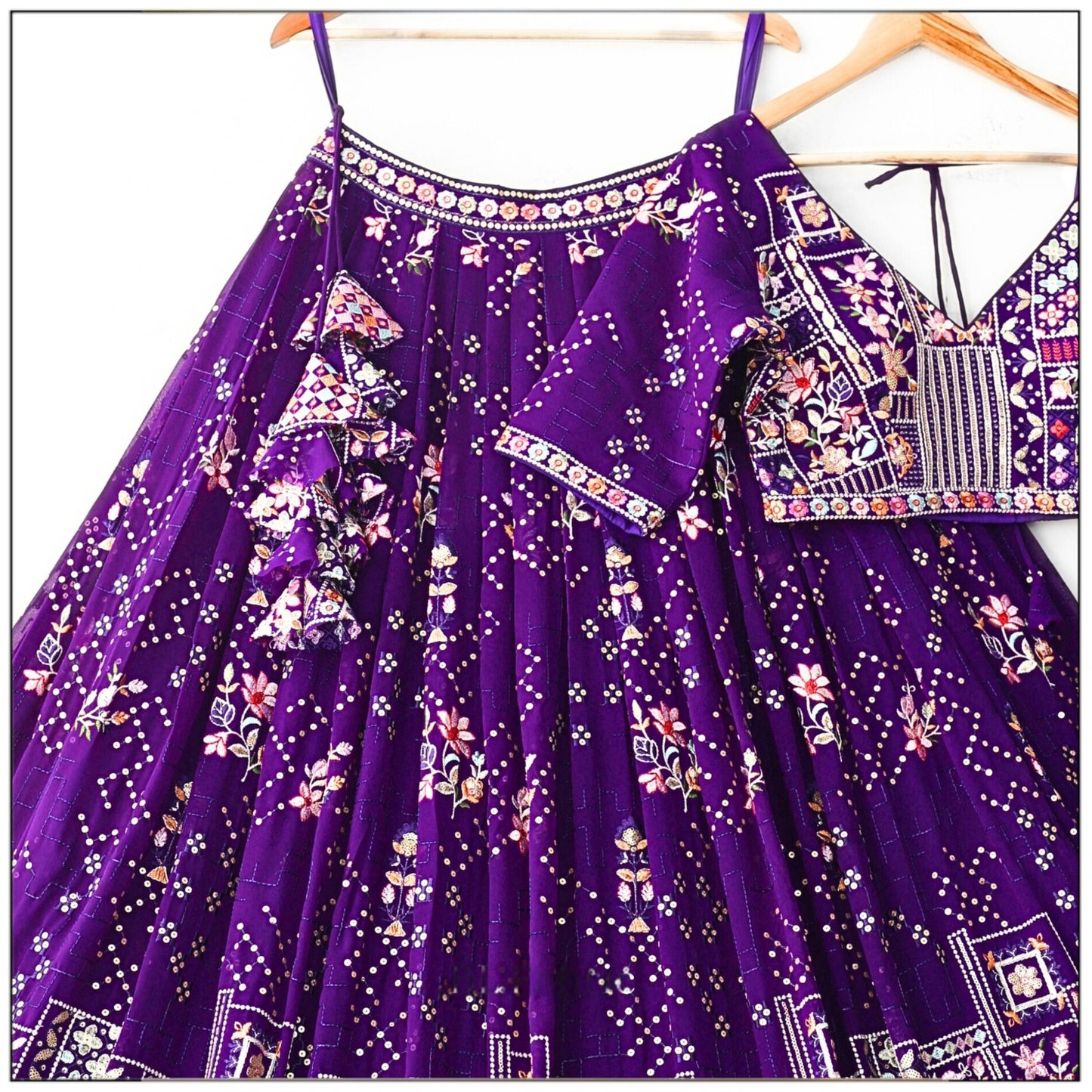 Fantastic Heavy Embroidery Thread & Sequence Work Purple Lehenga Choli ( MAS_TF_375 )