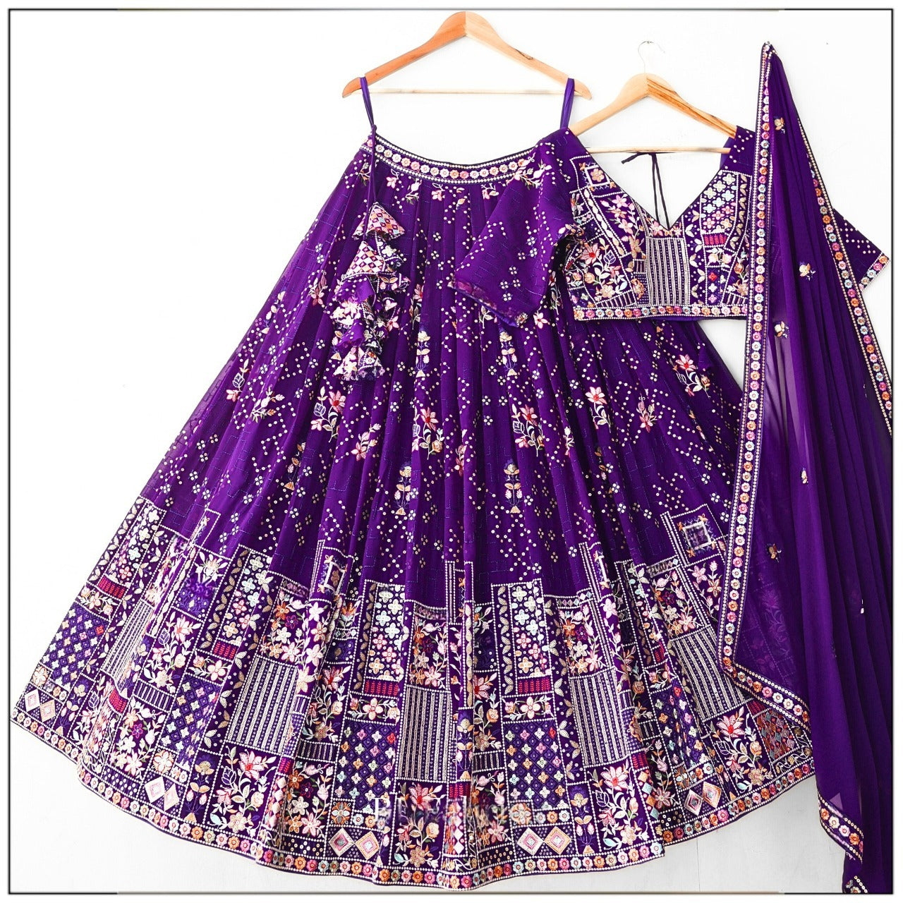 Fantastic Heavy Embroidery Thread & Sequence Work Purple Lehenga Choli ( MAS_TF_375 )