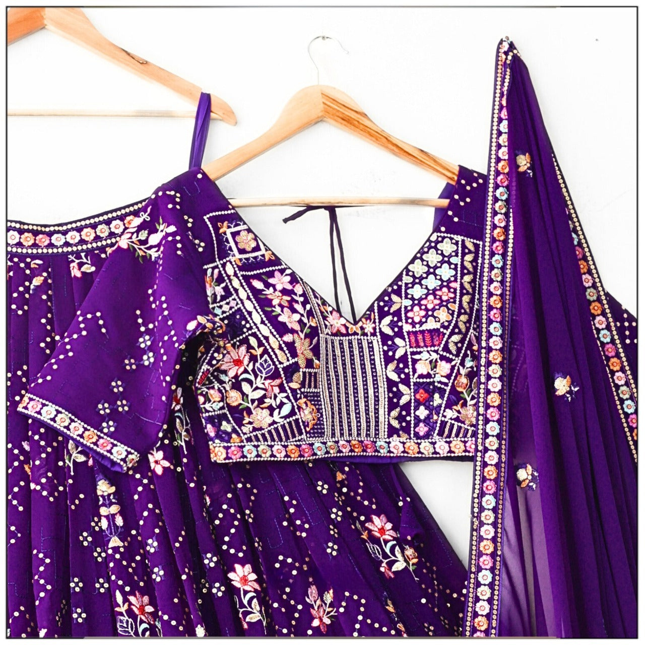 Fantastic Heavy Embroidery Thread & Sequence Work Purple Lehenga Choli ( MAS_TF_375 )