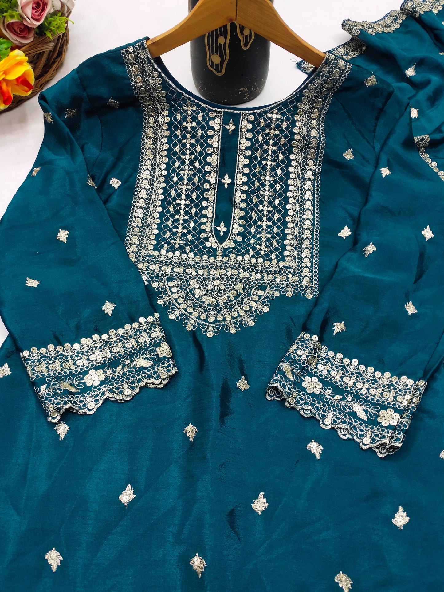Trendy Chinon Sharara Suit WIth Sequence Embroidered Work ( MAS_FE_61 )