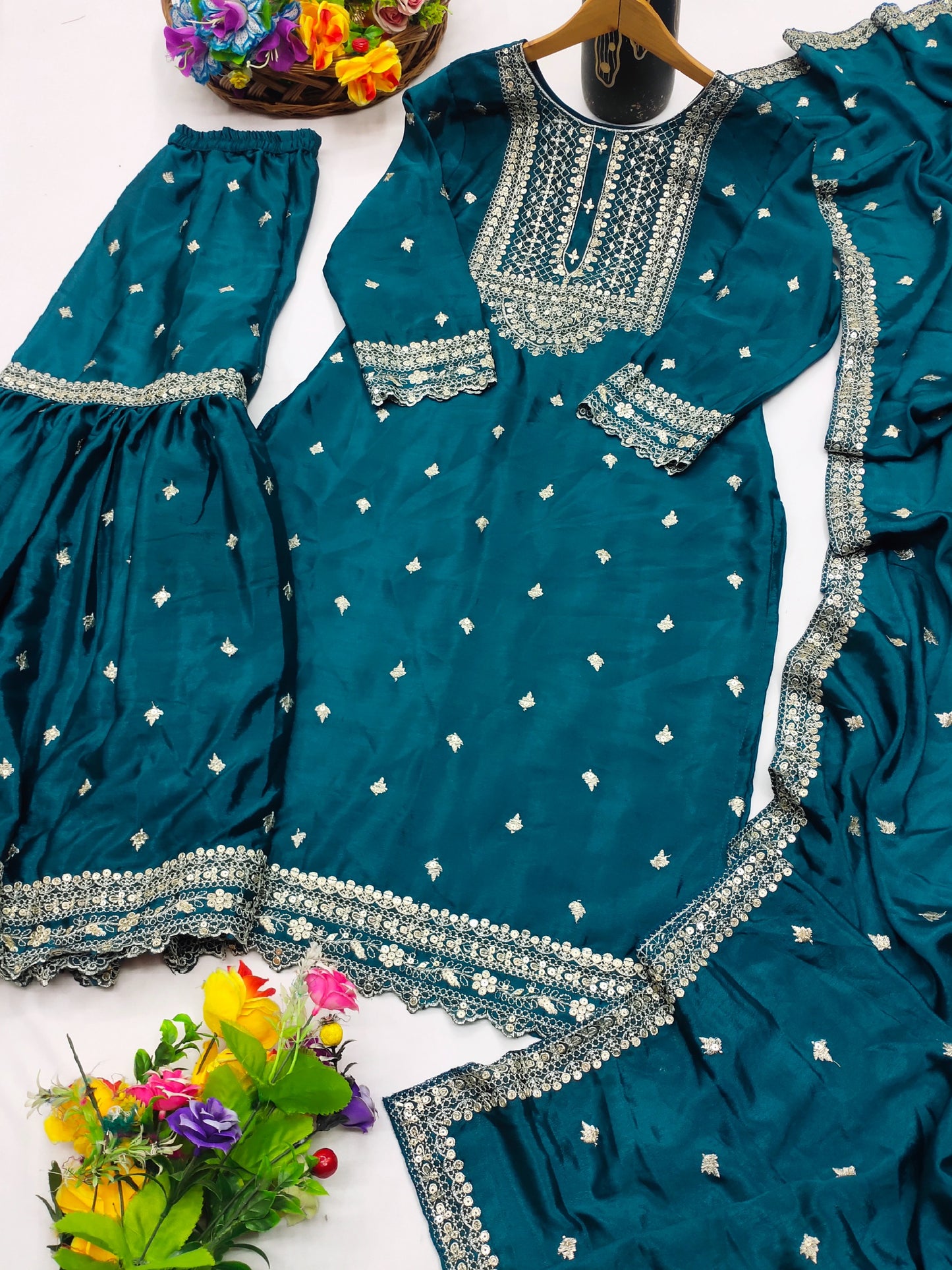 Trendy Chinon Sharara Suit WIth Sequence Embroidered Work ( MAS_FE_61 )