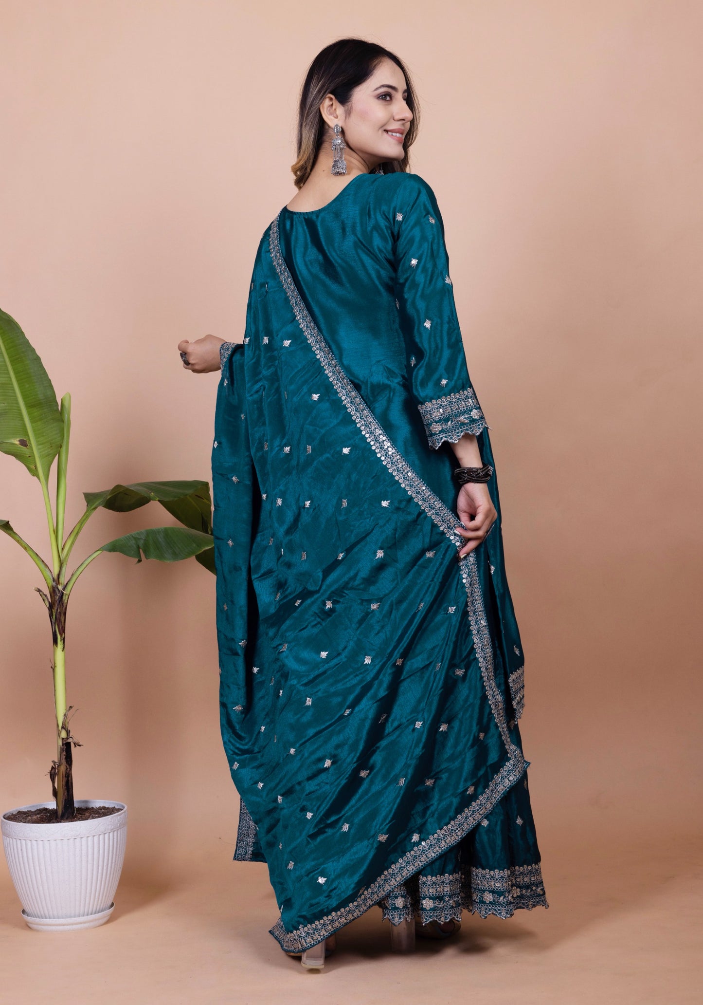Trendy Chinon Sharara Suit WIth Sequence Embroidered Work ( MAS_FE_61 )