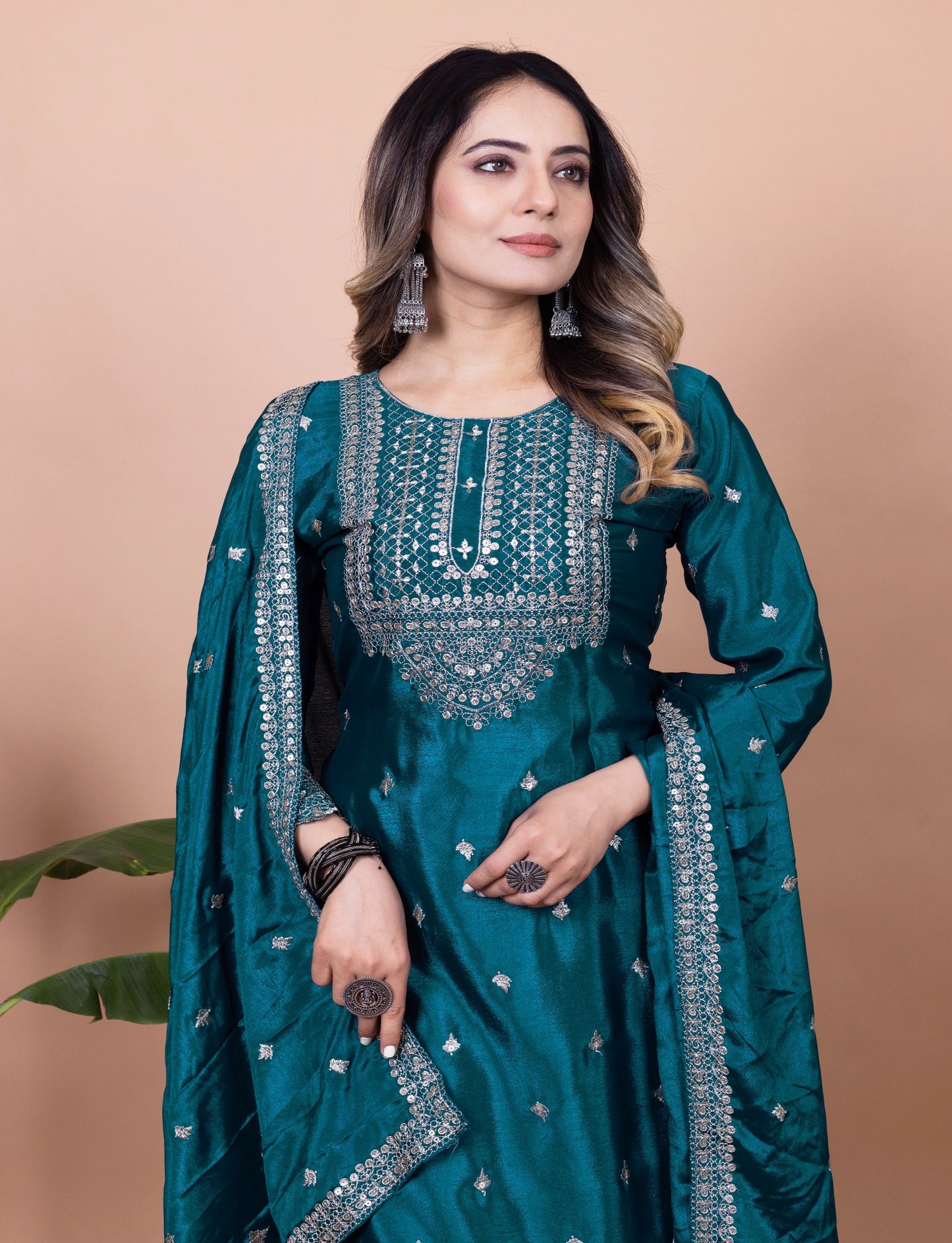 Trendy Chinon Sharara Suit WIth Sequence Embroidered Work ( MAS_FE_61 )