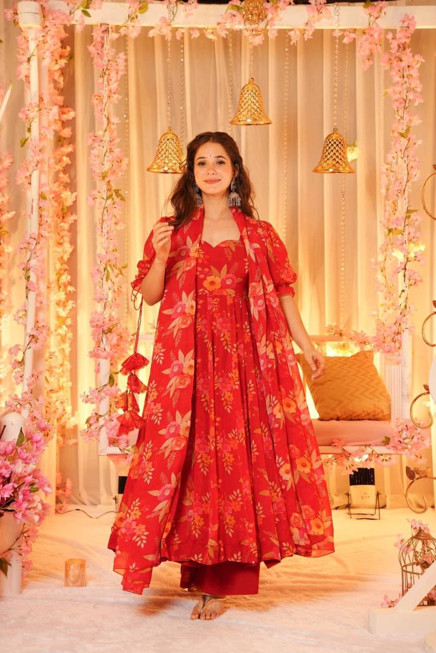 Gorgeous Red Organza Anarkali Suit (MAS_MC_1055)