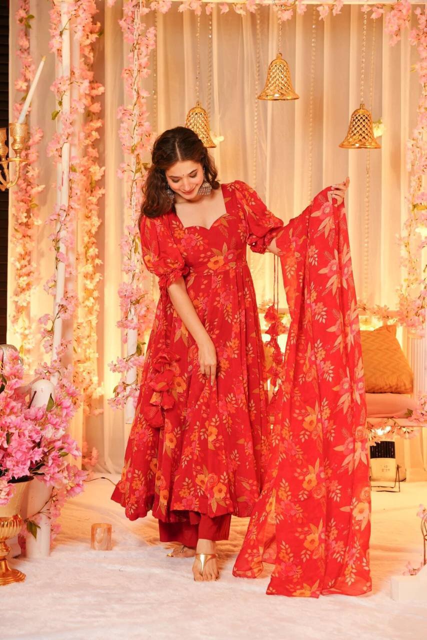 Gorgeous Red Organza Anarkali Suit (MAS_MC_1055)