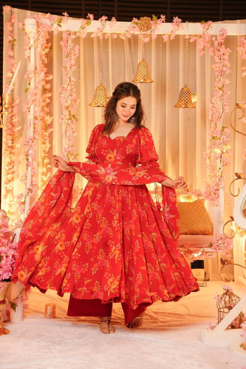 Gorgeous Red Organza Anarkali Suit (MAS_MC_1055)