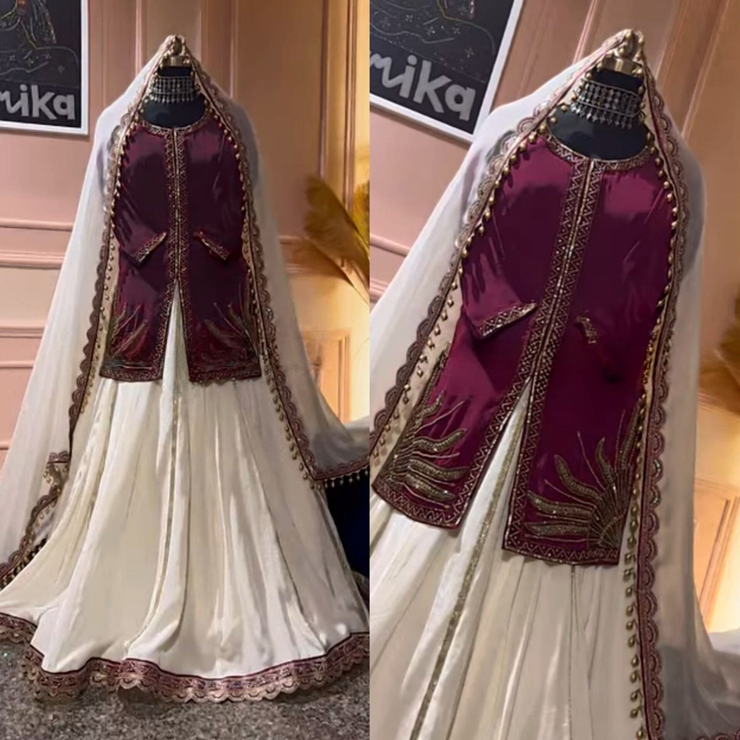 Exclusive Natural Crep Silk Lehenga Crop Top With Handwork (MAS_MD_3040)