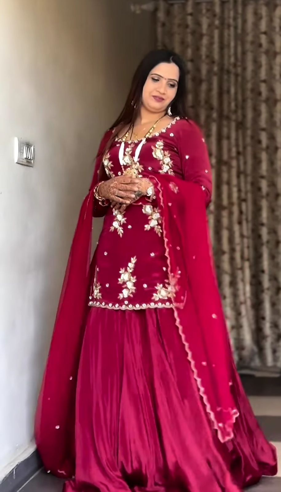 Fabulous Lehenga Crop Top With Sequence & Thread Embroidery Work (MAS_ND_5040)