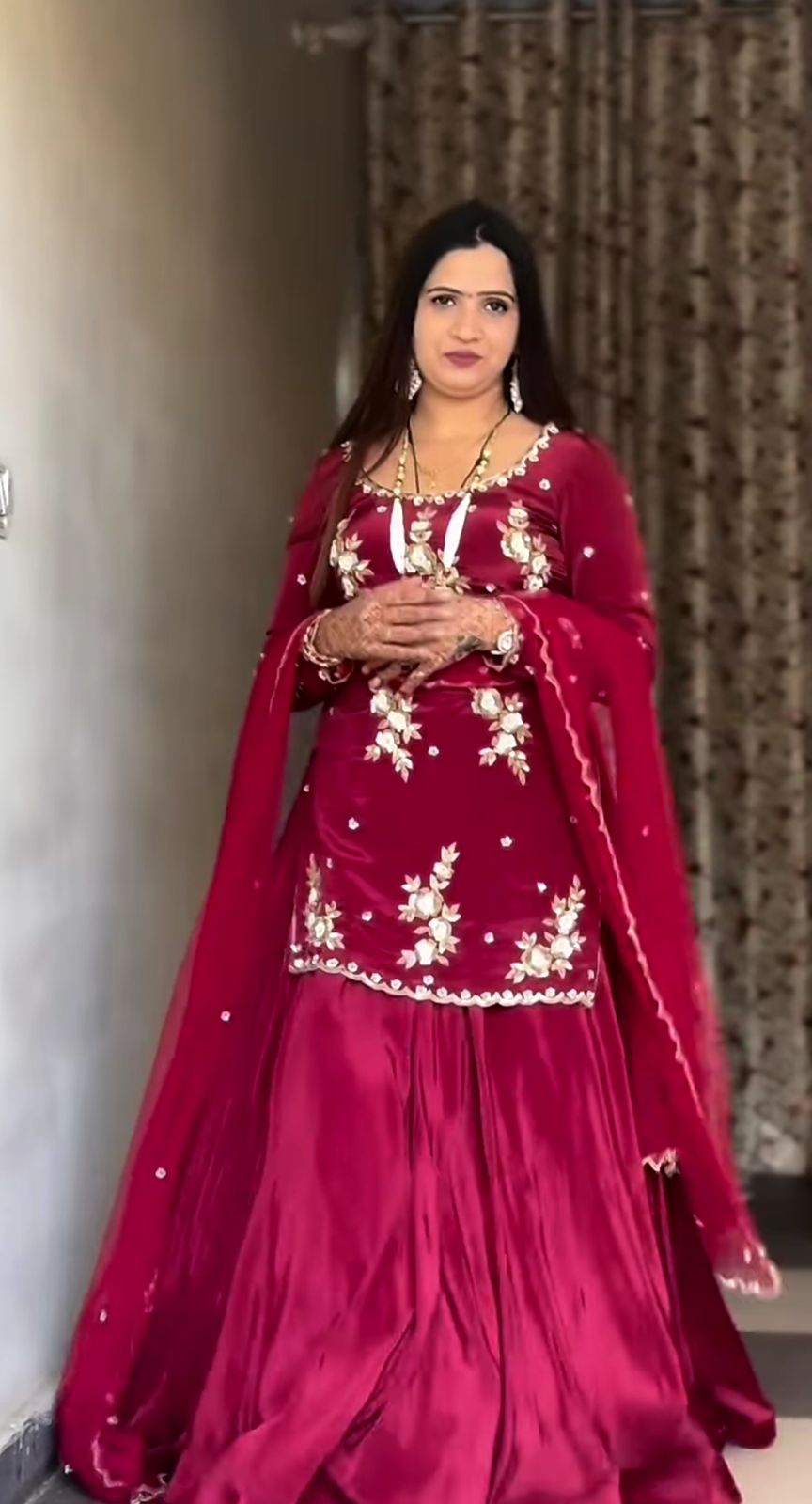 Fabulous Lehenga Crop Top With Sequence & Thread Embroidery Work (MAS_ND_5040)