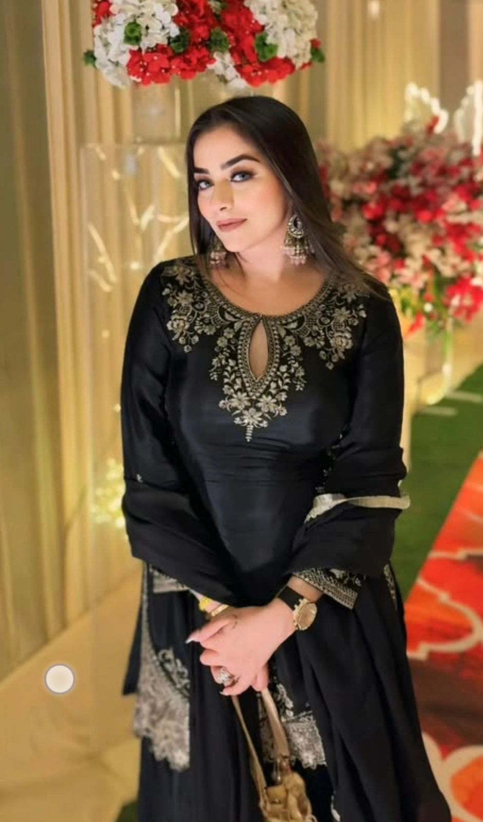 Out Standing Party Wear Sharara Suit With Sequence Embroidery Work (MAS_NF_1236_Black)