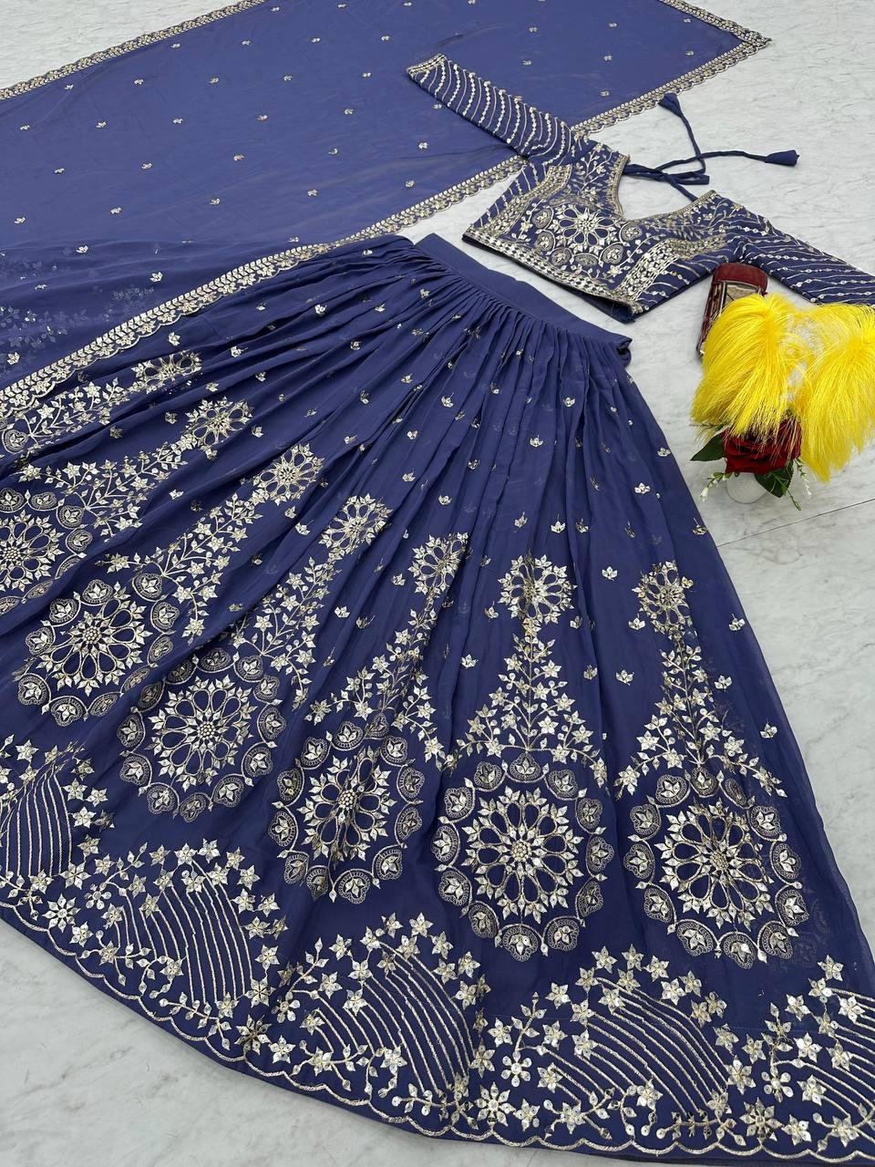 Astonishing wedding Wear Lehenga Choli With Embroidery Sequence Work (MAS_PF_012)