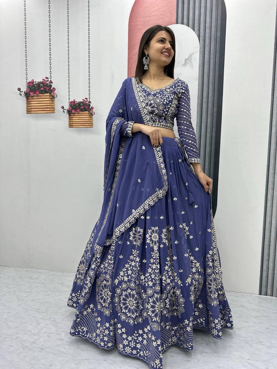 Astonishing wedding Wear Lehenga Choli With Embroidery Sequence Work (MAS_PF_012)