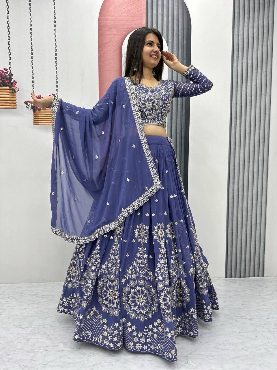 Astonishing wedding Wear Lehenga Choli With Embroidery Sequence Work (MAS_PF_012)