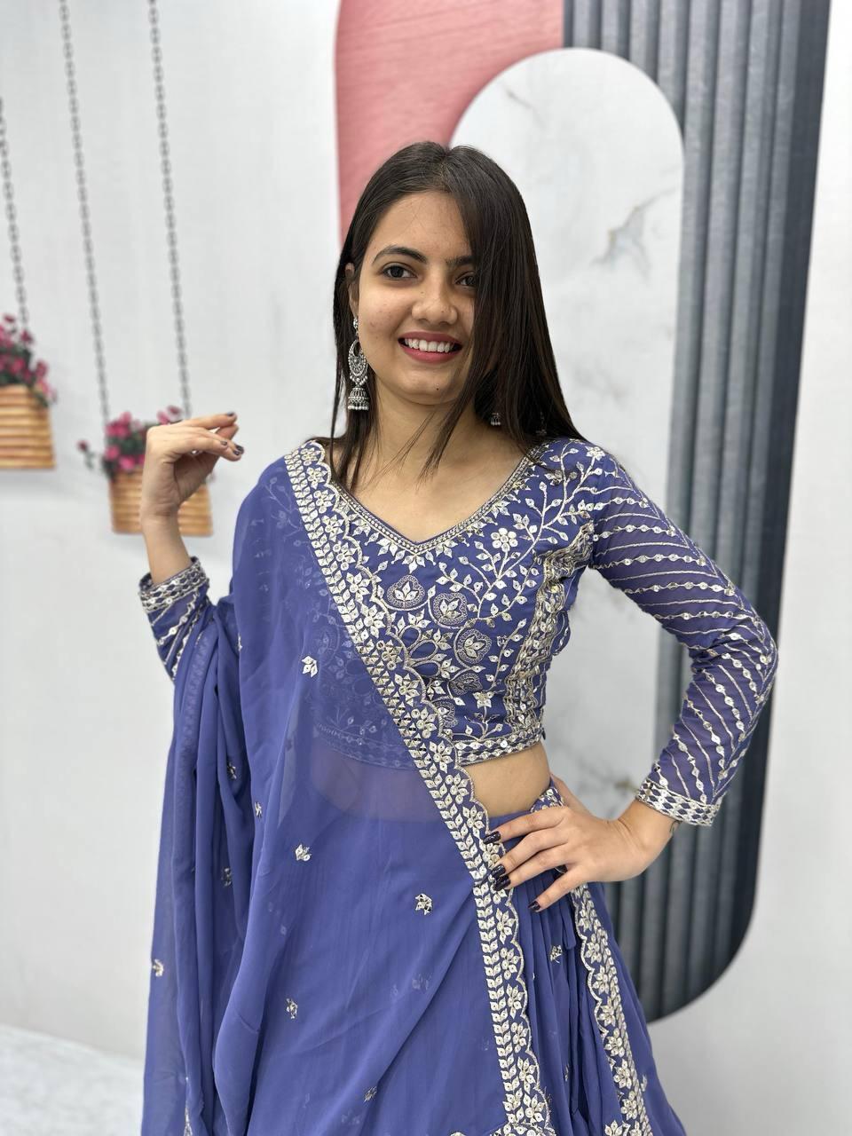 Astonishing wedding Wear Lehenga Choli With Embroidery Sequence Work (MAS_PF_012)