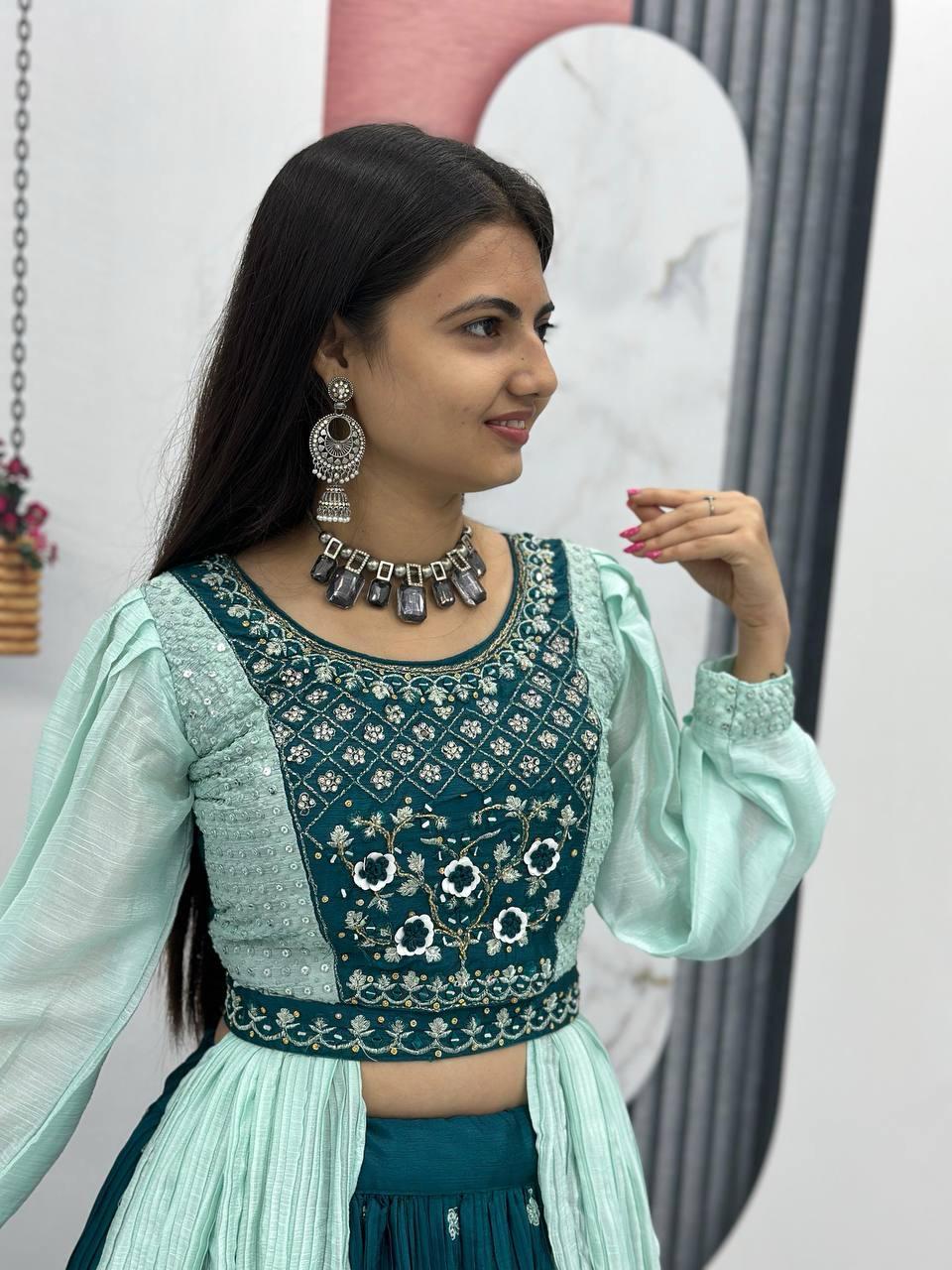 Admiring Rama Crop Top With Real Hand Work (MAS_PC_419_Rama)