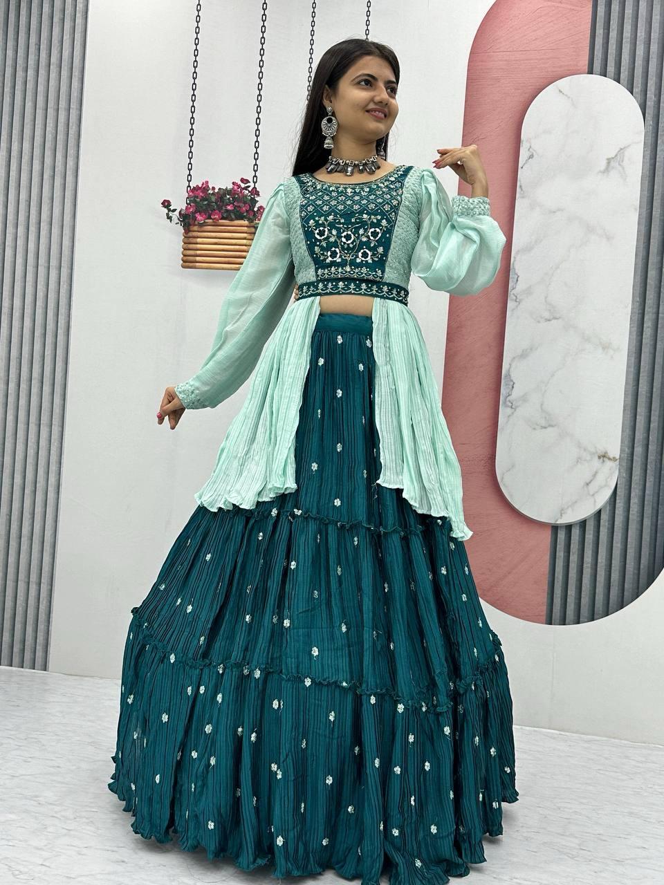 Admiring Rama Crop Top With Real Hand Work (MAS_PC_419_Rama)