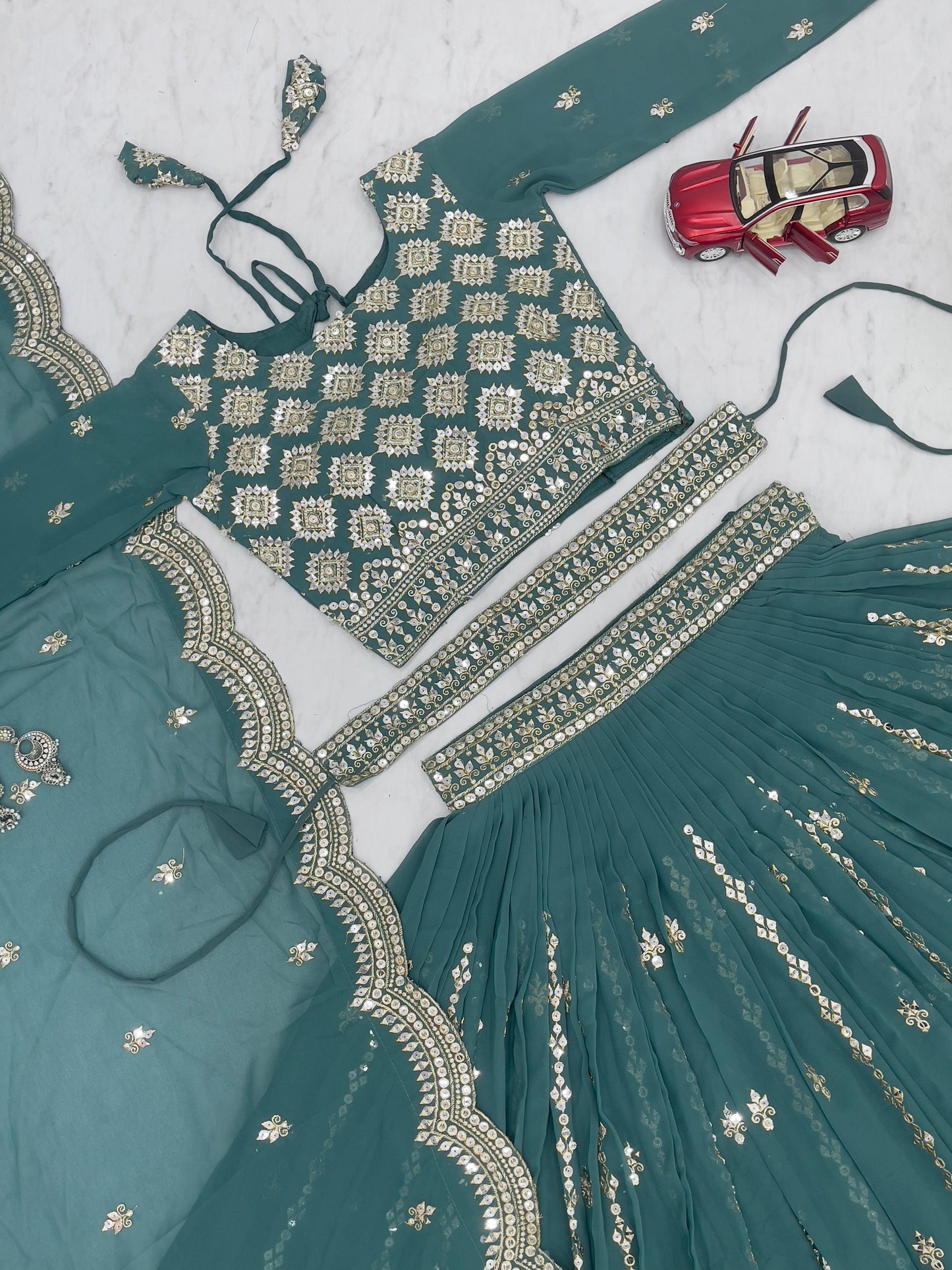 Fabulous Green Lehenga Choli With Heavy Sequence Work (MAS_Ram_026_Green)