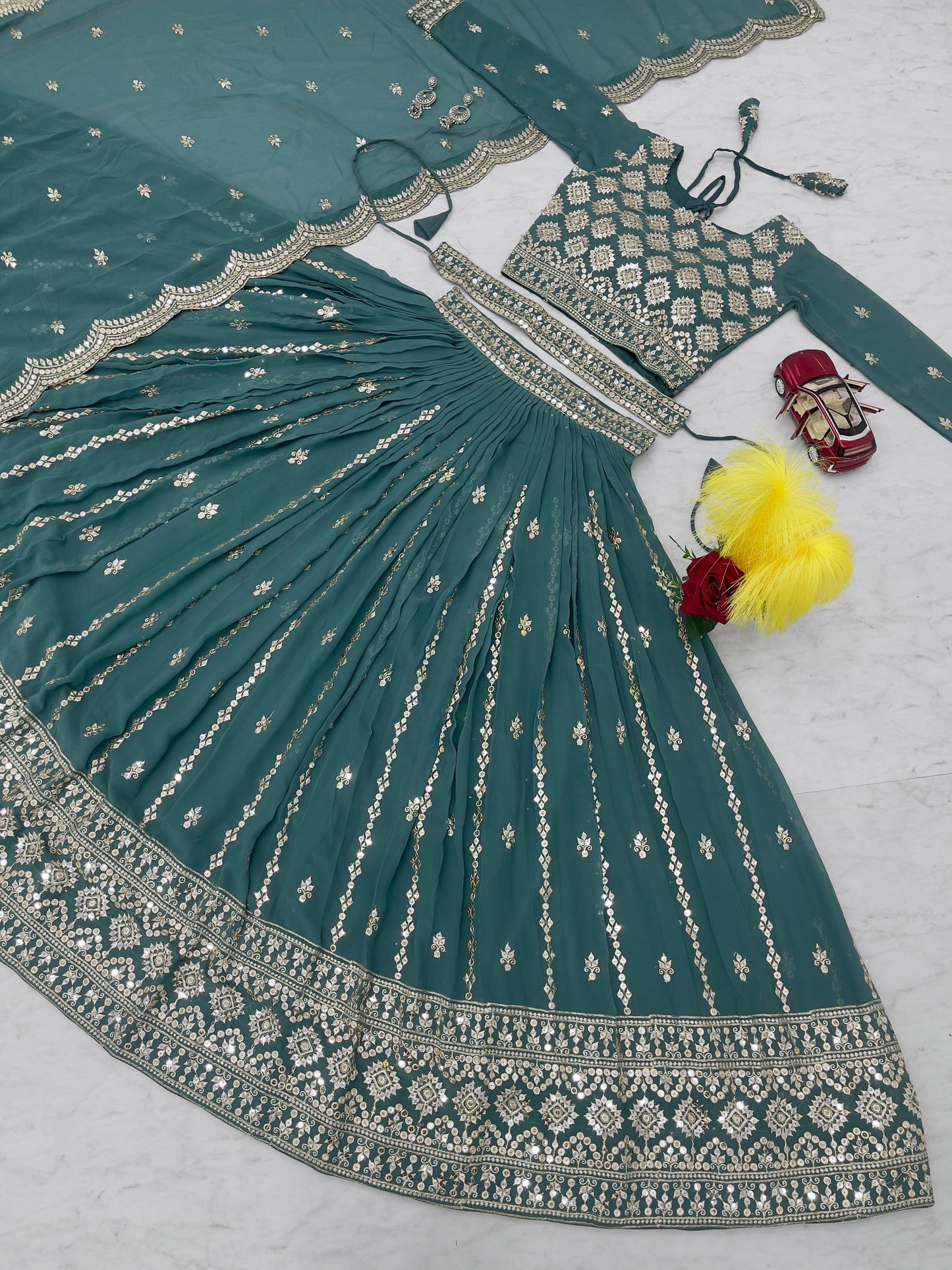 Fabulous Green Lehenga Choli With Heavy Sequence Work (MAS_Ram_026_Green)