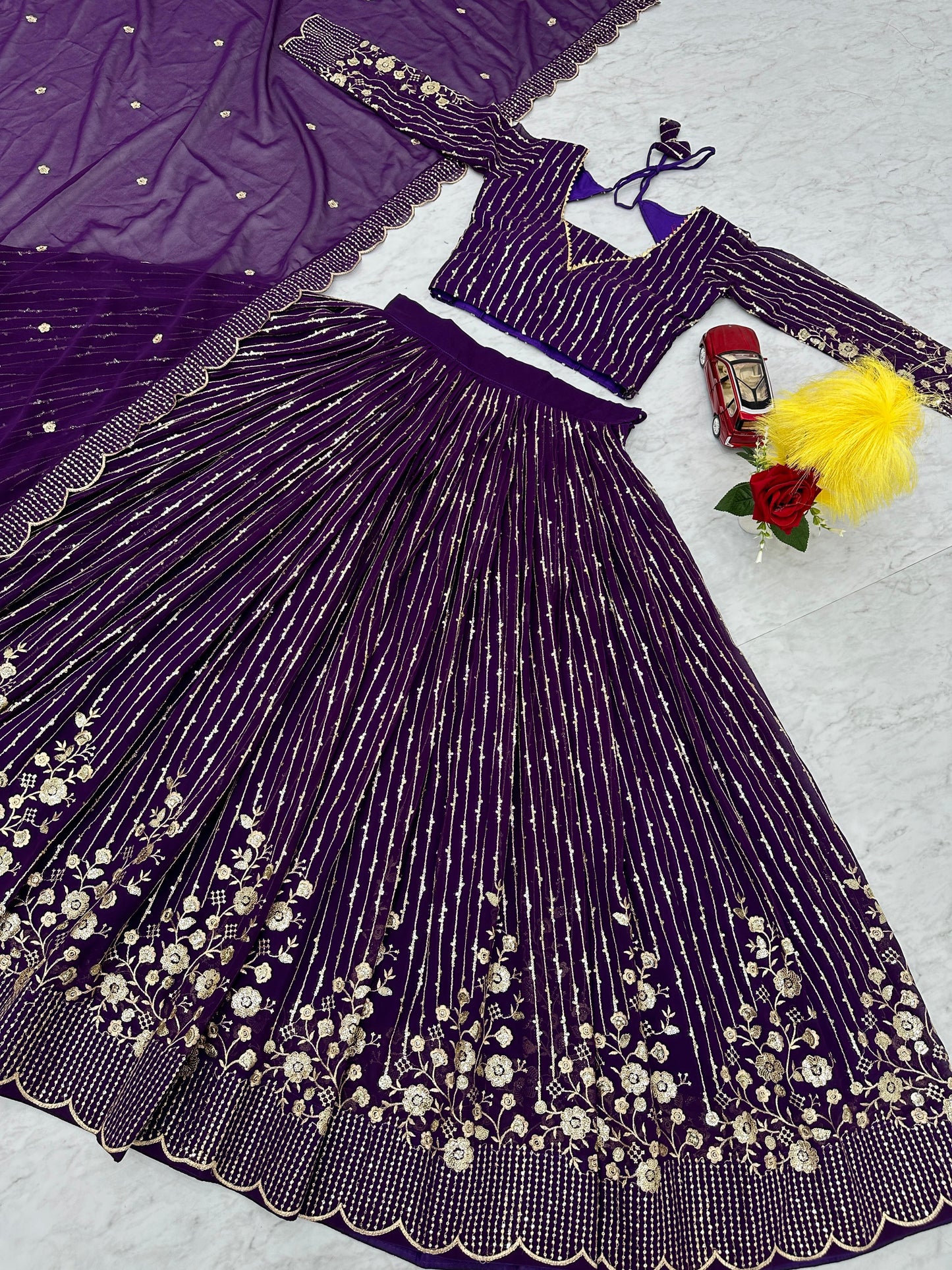 Ravishing Purple Designer Lehenga Choli With Embroidery Sequence Work ( MAS_Ram_051_Purple )