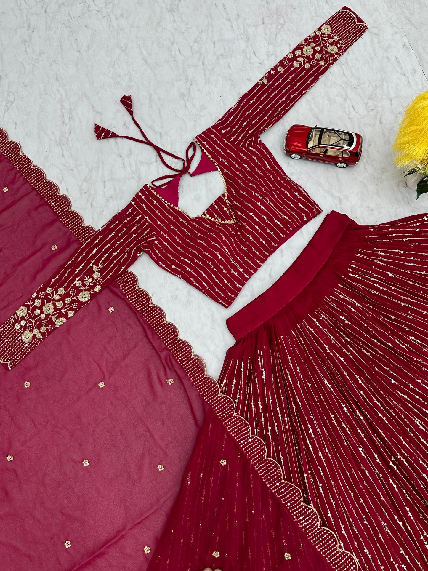 Party Wear Pink Designer Lehenga Choli With Embroidery Sequence Work ( MAS_Ram_051_Pink )