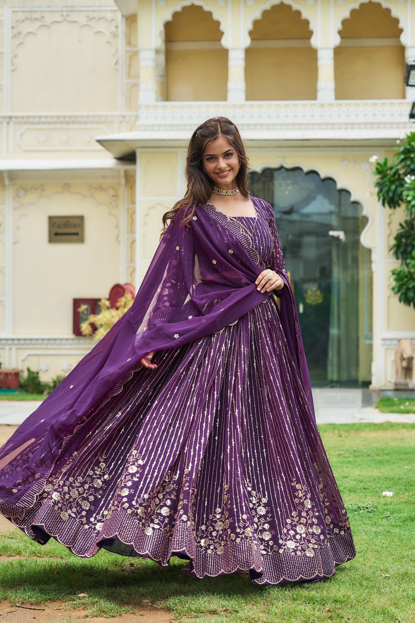 Ravishing Purple Designer Lehenga Choli With Embroidery Sequence Work ( MAS_Ram_051_Purple )