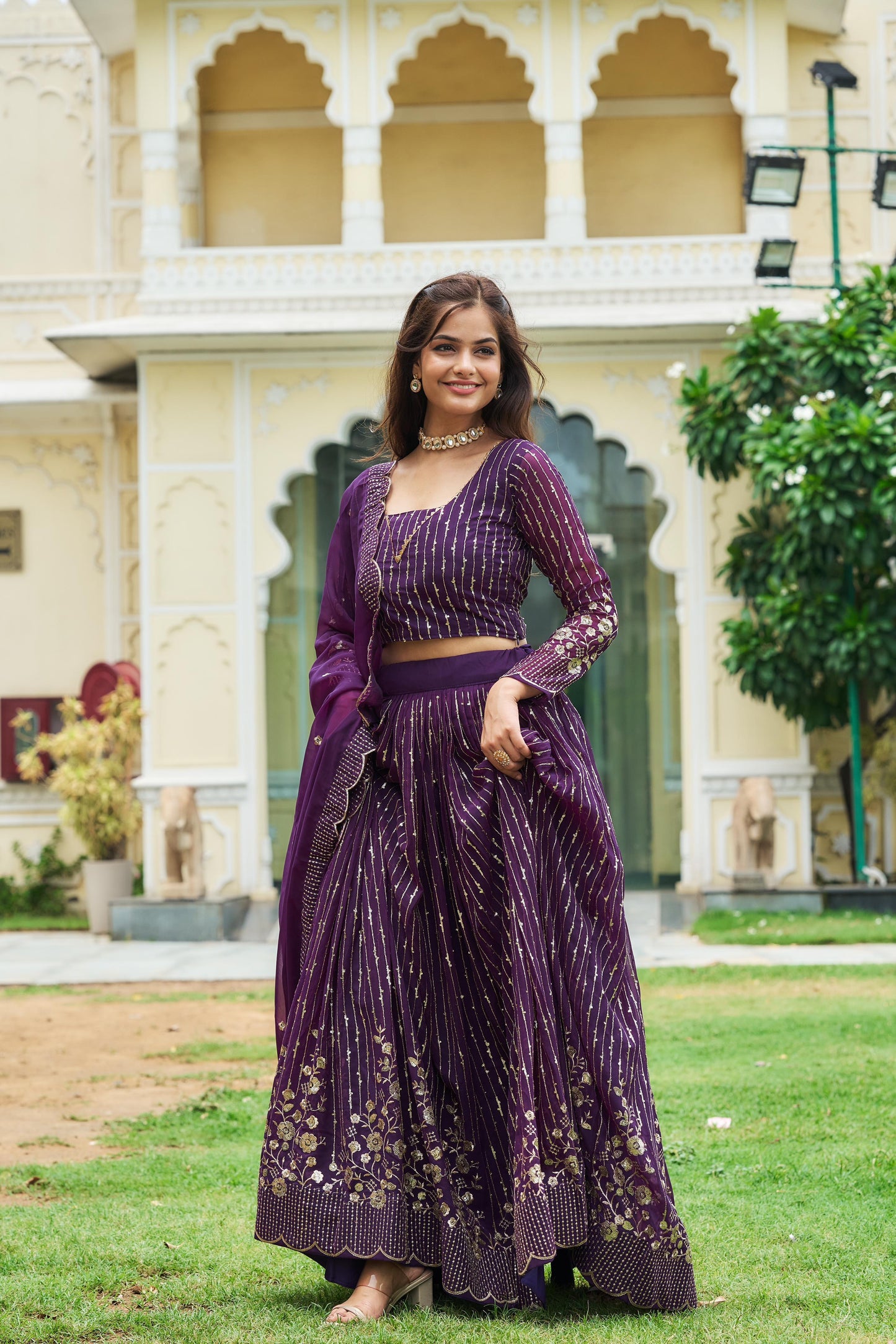 Ravishing Purple Designer Lehenga Choli With Embroidery Sequence Work ( MAS_Ram_051_Purple )