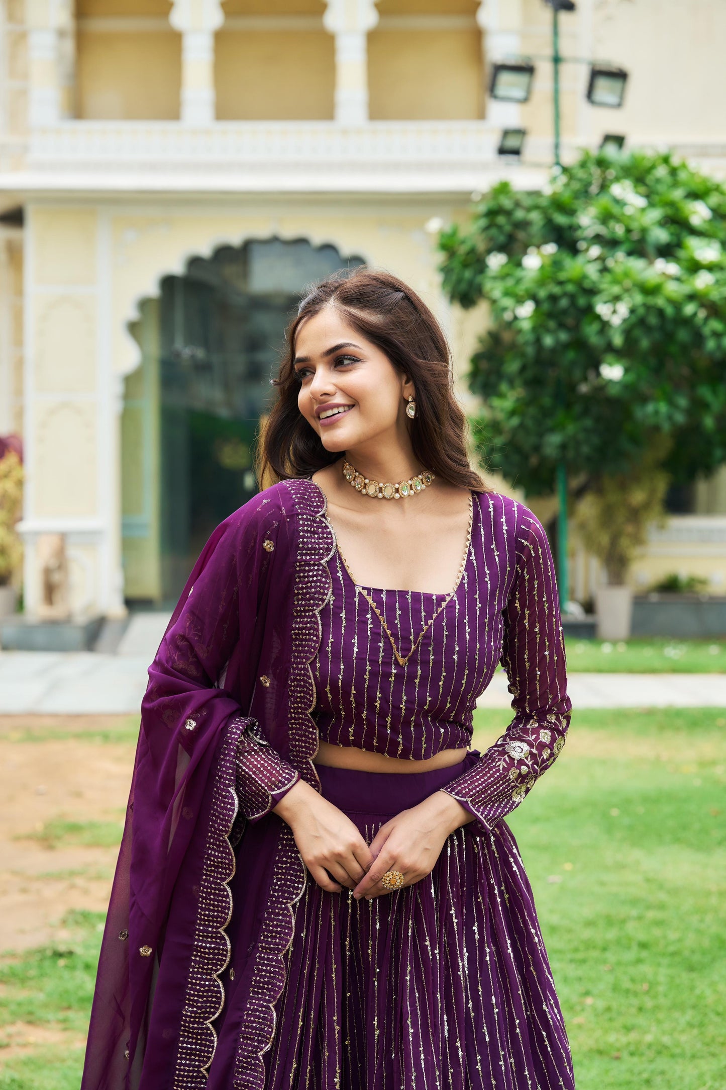 Ravishing Purple Designer Lehenga Choli With Embroidery Sequence Work ( MAS_Ram_051_Purple )