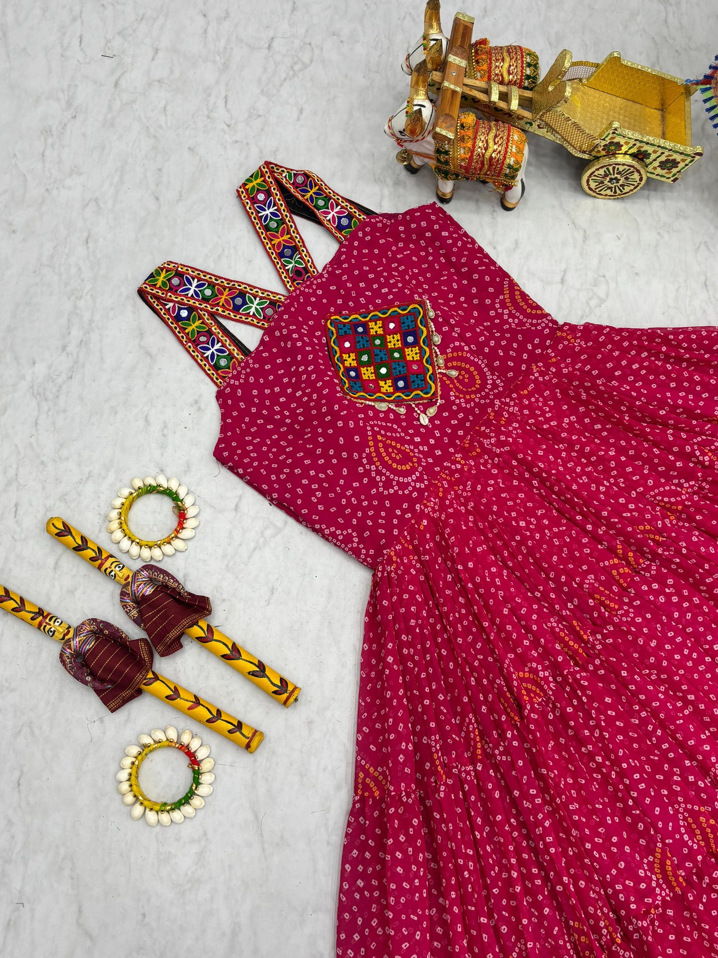 Gorgeous Gamthi Work Navratri Special Gown ( MAS_RAM_108_Pink )