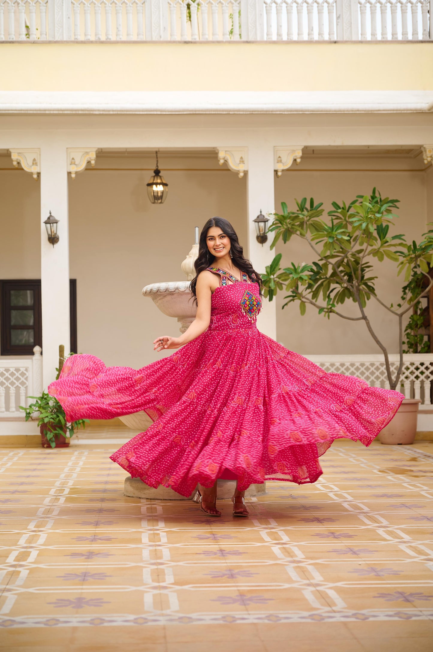 Gorgeous Gamthi Work Navratri Special Gown ( MAS_RAM_108_Pink )