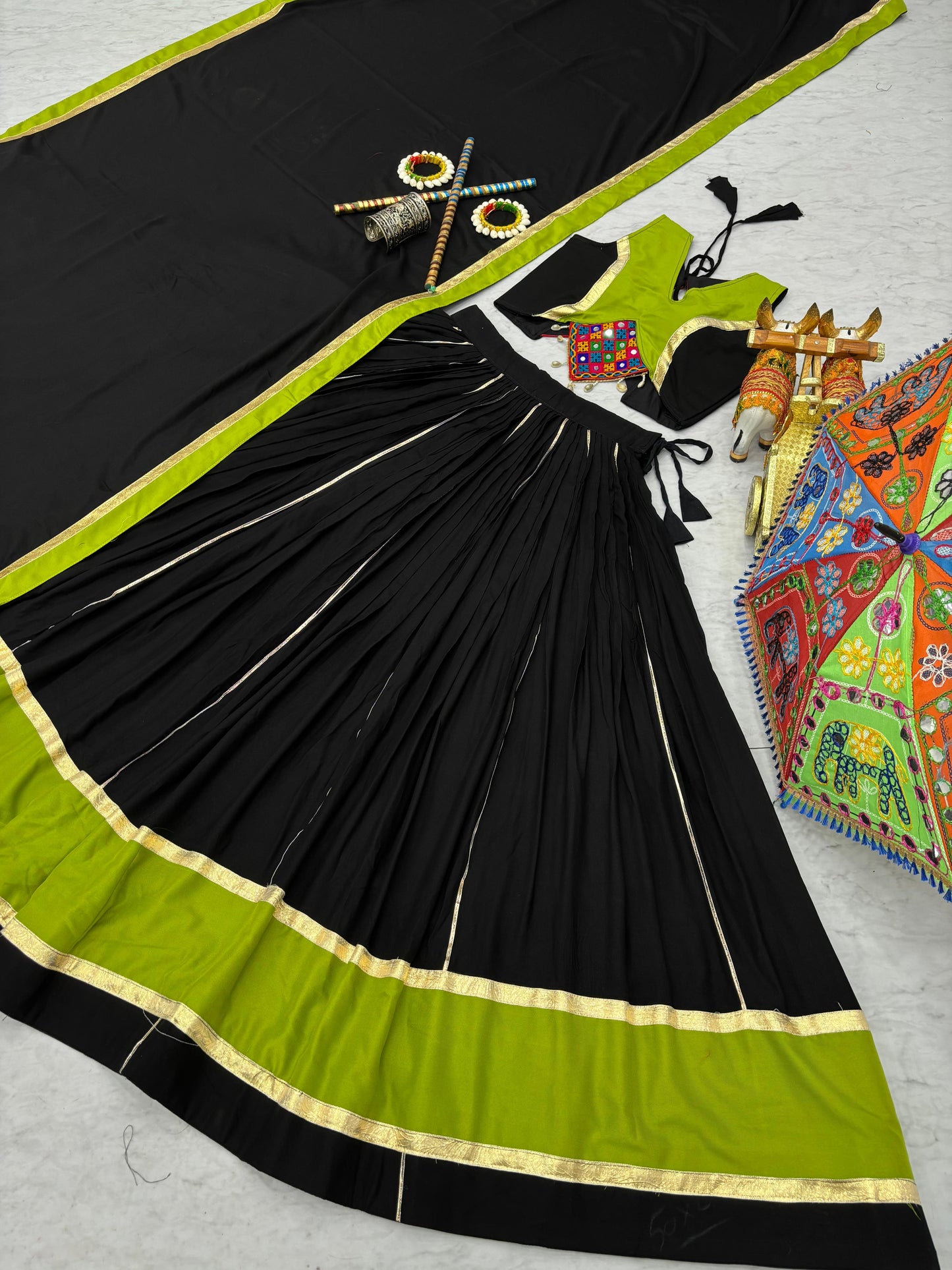 Classic Navratri Special Gamthi Work Lehenga Choli ( MAS_RAM_124 )