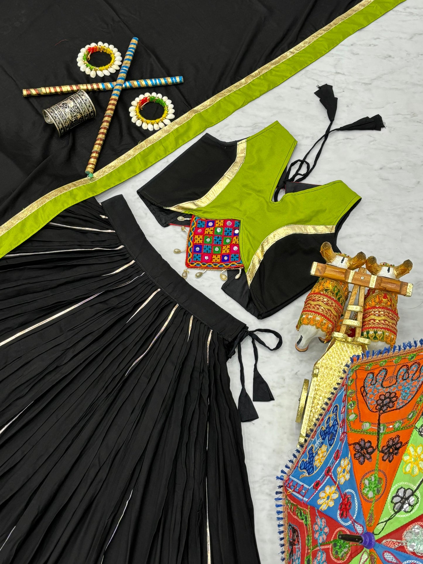 Classic Navratri Special Gamthi Work Lehenga Choli ( MAS_RAM_124 )