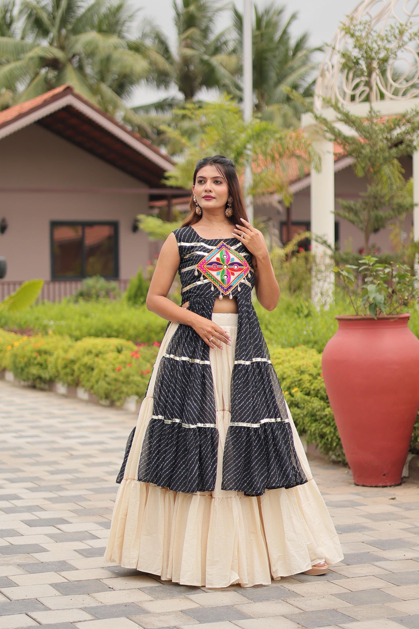 Demanding Black Navratri Special Gamthi Work Lehenga Choli ( MAS_RAM_126_Black )