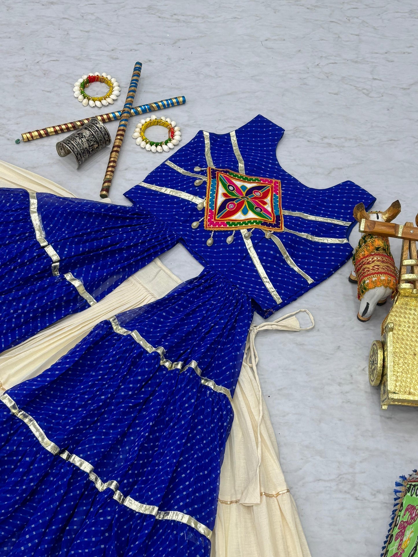 Catchy Blue Navratri Special Gamthi Work Lehenga Choli ( MAS_RAM_126_Blue )