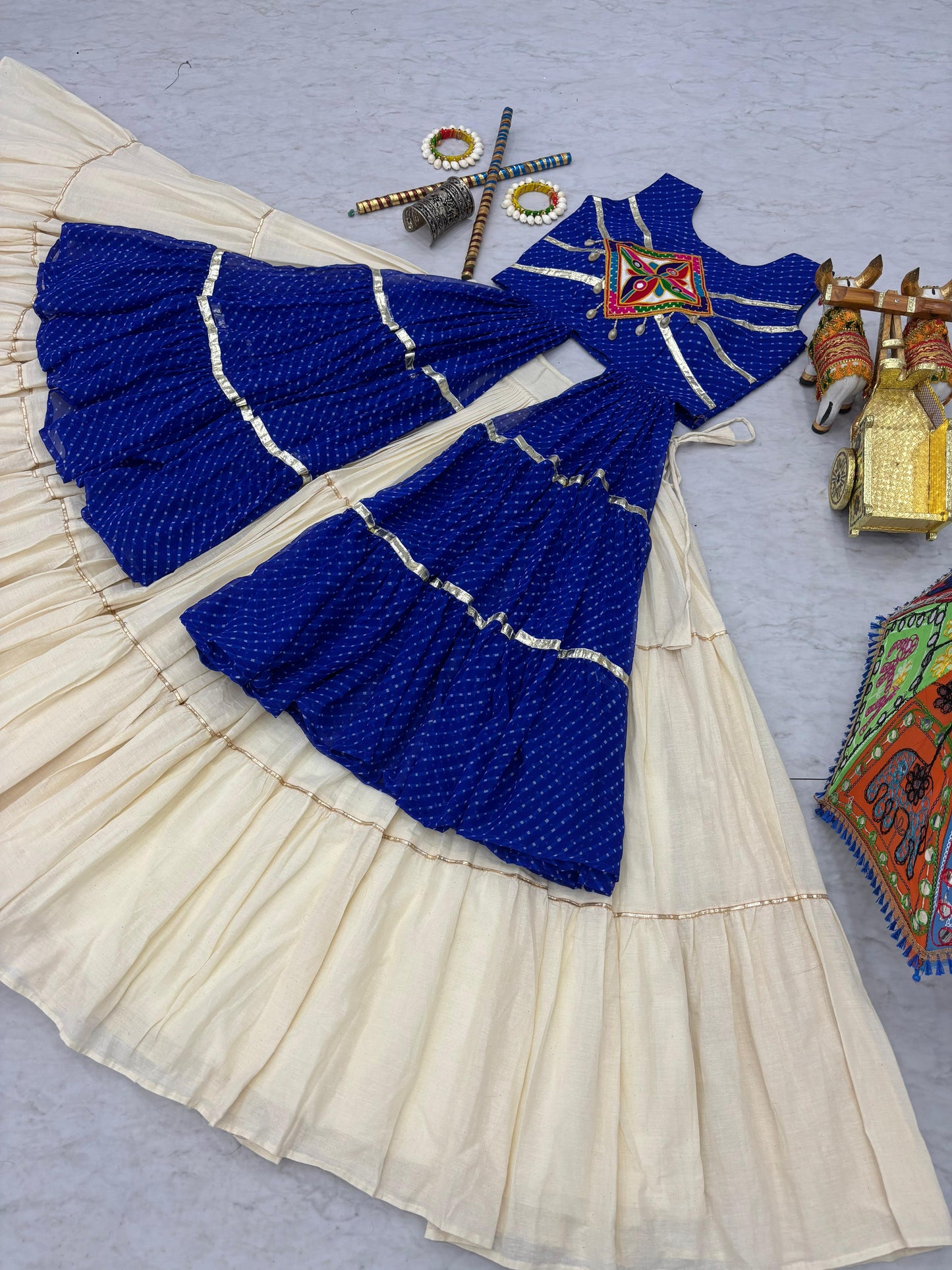 Catchy Blue Navratri Special Gamthi Work Lehenga Choli ( MAS_RAM_126_Blue )