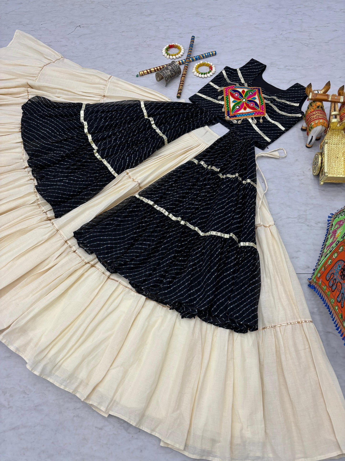 Demanding Black Navratri Special Gamthi Work Lehenga Choli ( MAS_RAM_126_Black )