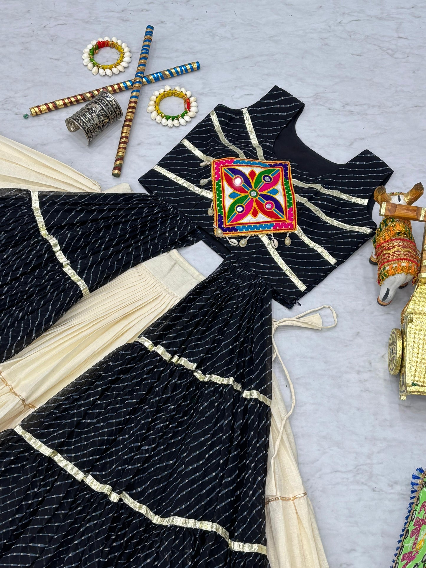 Demanding Black Navratri Special Gamthi Work Lehenga Choli ( MAS_RAM_126_Black )