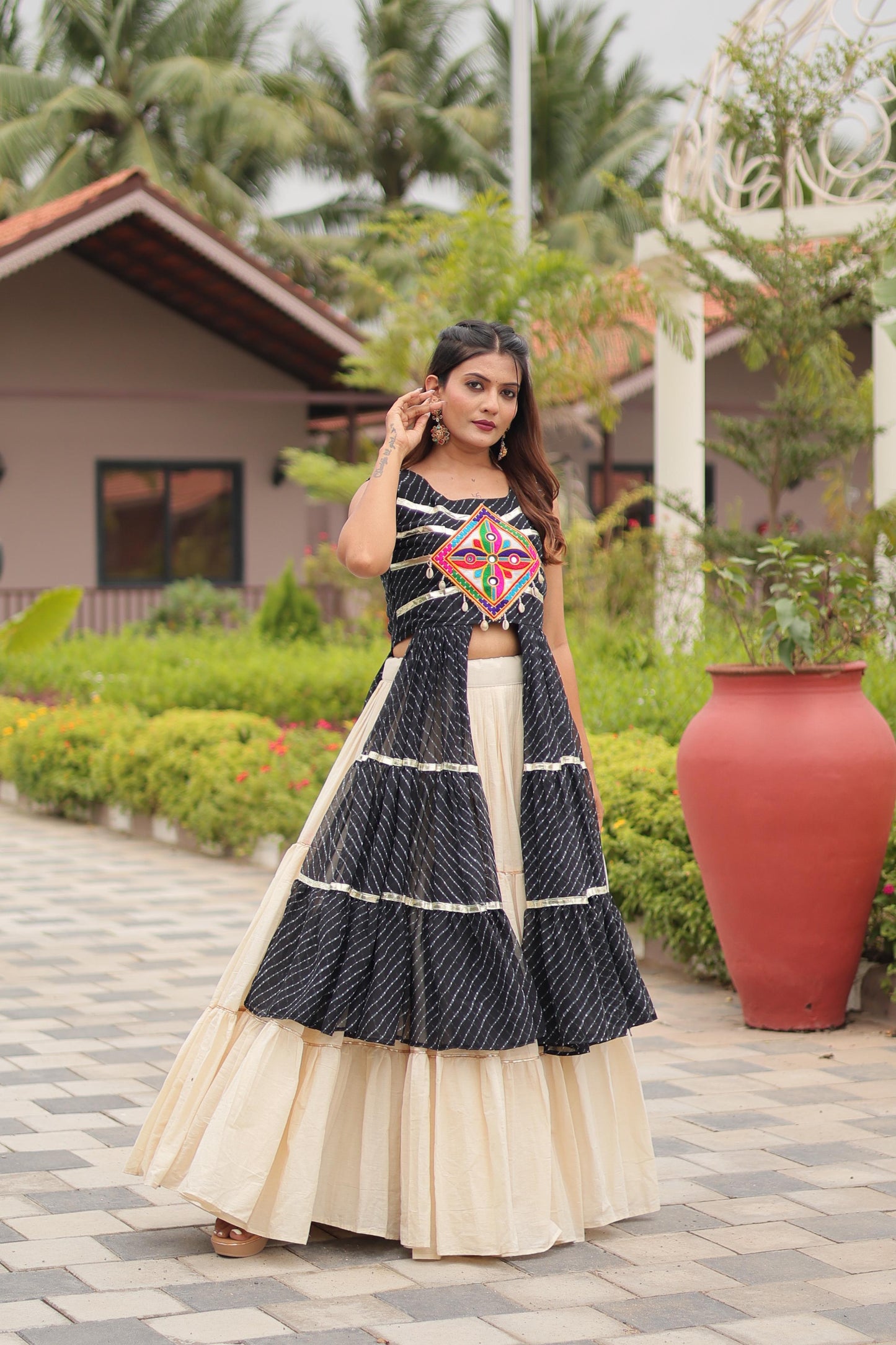 Demanding Black Navratri Special Gamthi Work Lehenga Choli ( MAS_RAM_126_Black )