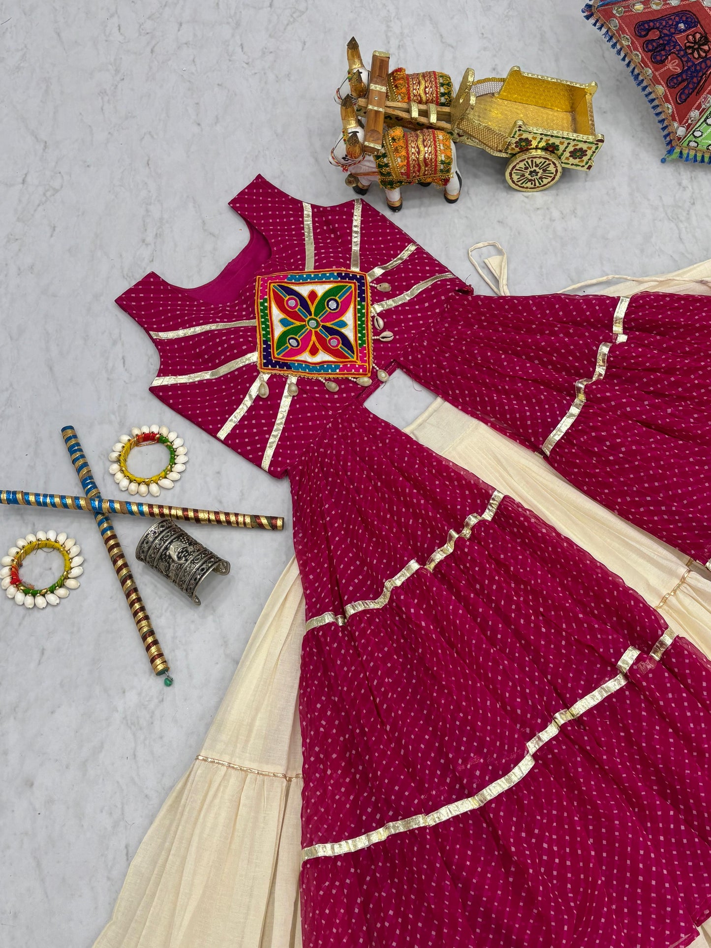 Pretty Navratri Special Gamthi Work Lehenga Choli ( MAS_RAM_126_Pink )