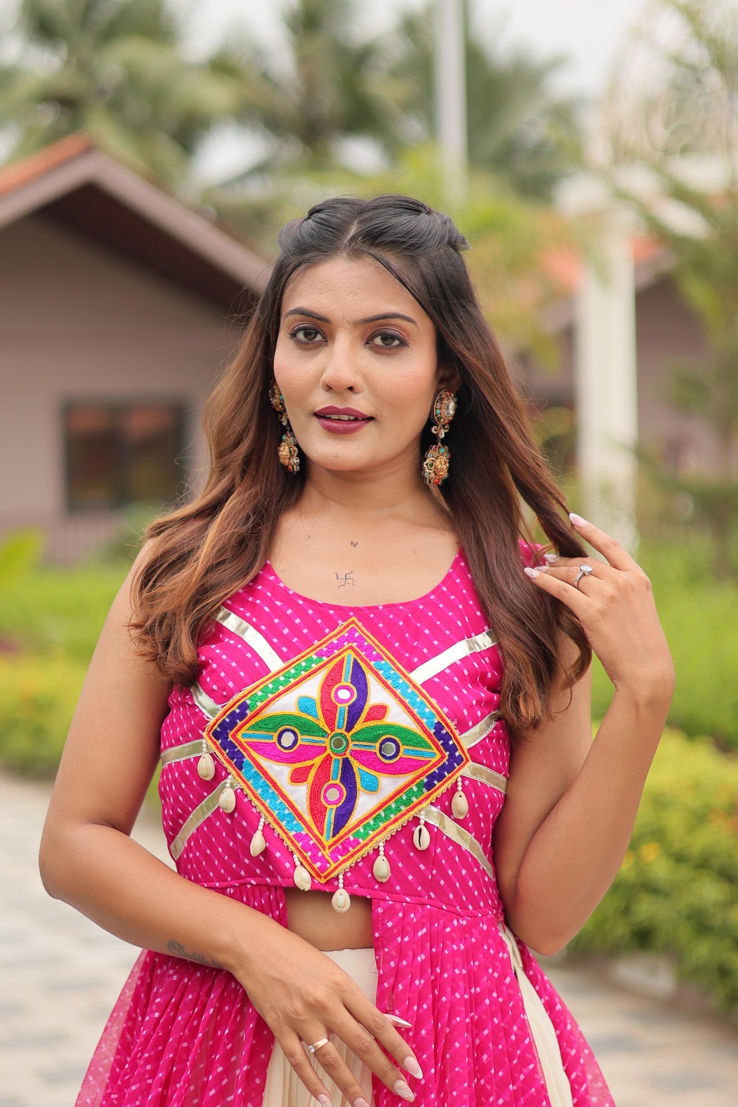 Pretty Navratri Special Gamthi Work Lehenga Choli ( MAS_RAM_126_Pink )