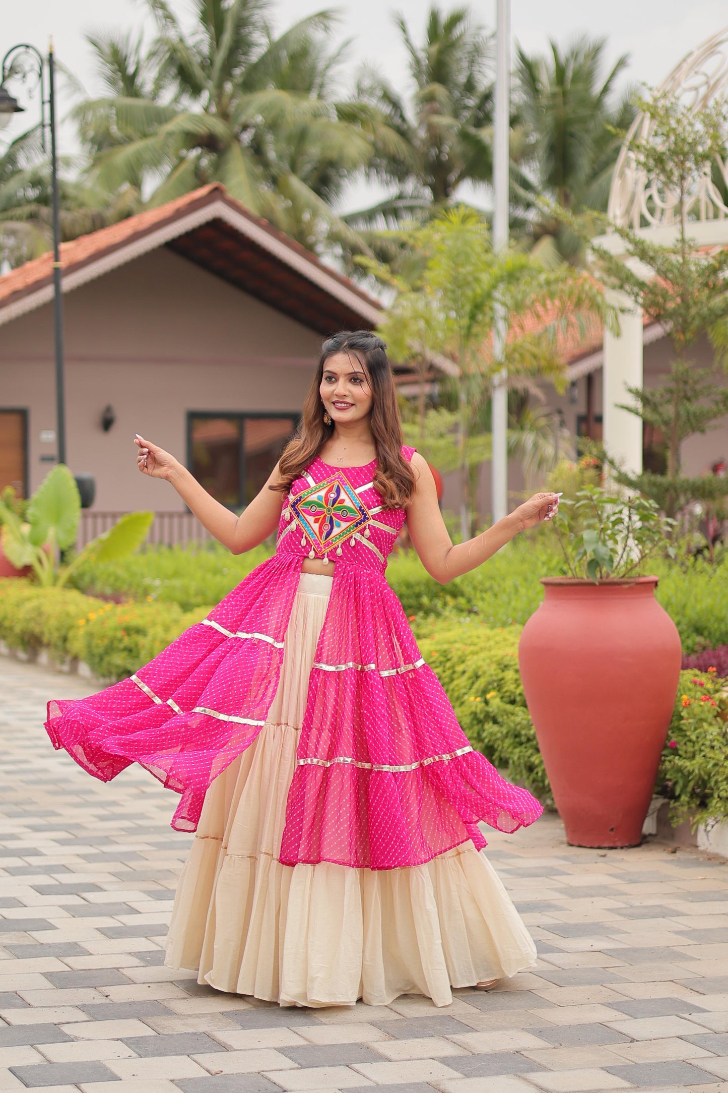 Pretty Navratri Special Gamthi Work Lehenga Choli ( MAS_RAM_126_Pink )