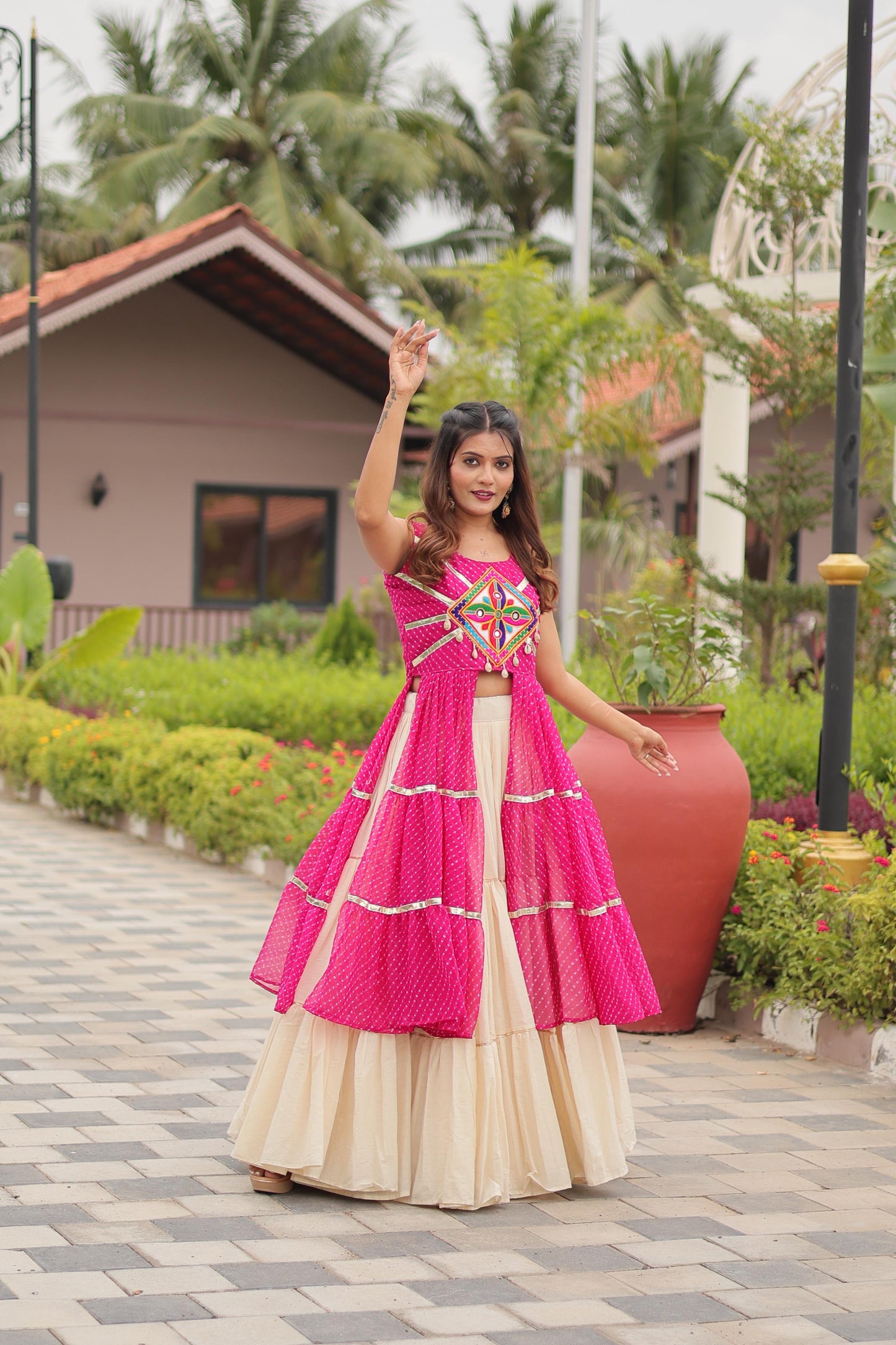 Pretty Navratri Special Gamthi Work Lehenga Choli ( MAS_RAM_126_Pink )