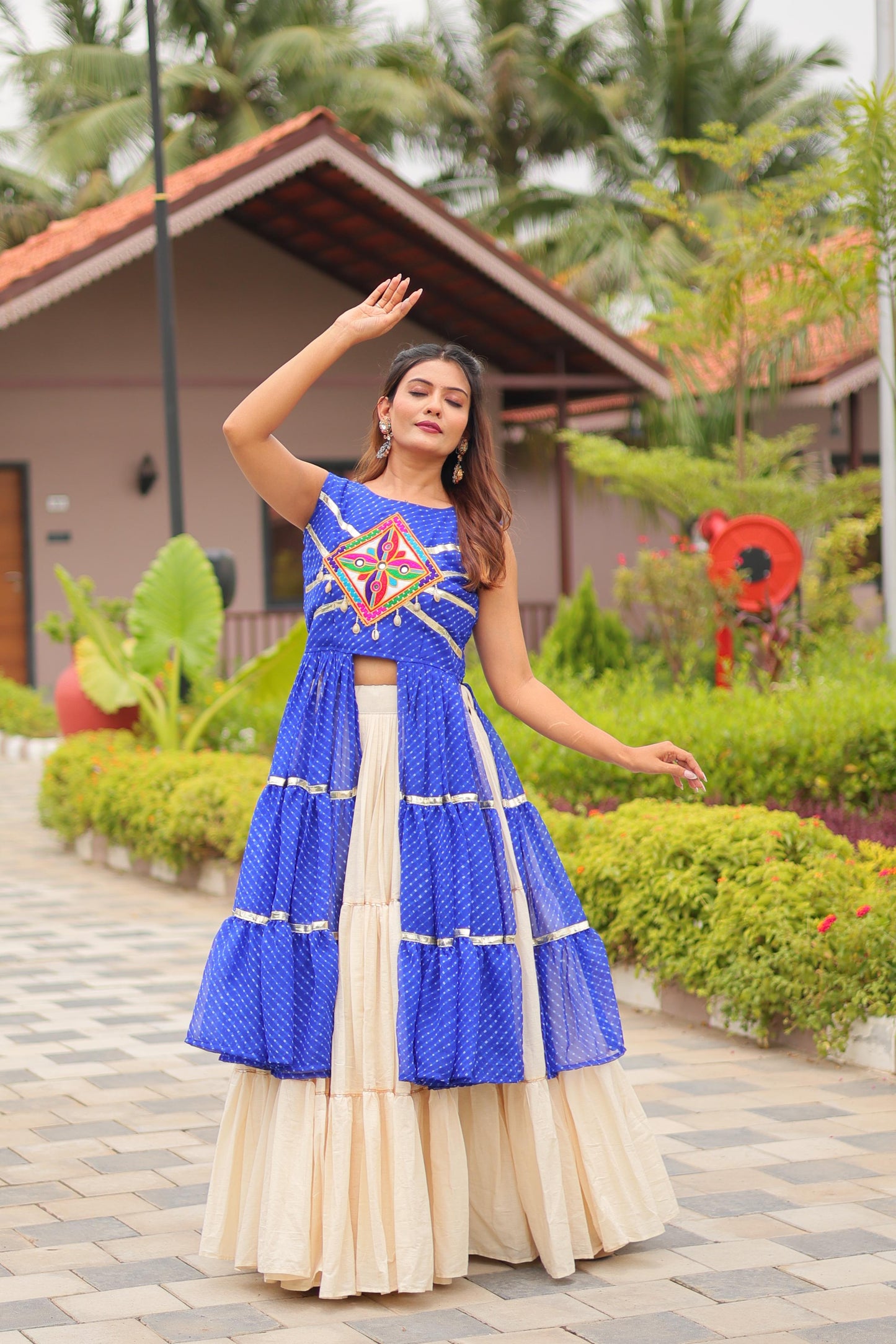 Catchy Blue Navratri Special Gamthi Work Lehenga Choli ( MAS_RAM_126_Blue )