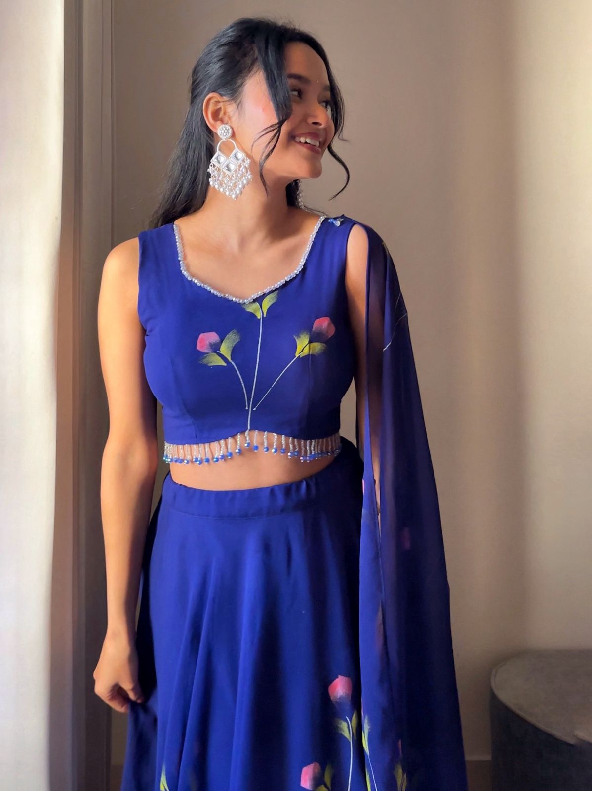 Trendy Hand Painted Designer Crop Top (MAS_SC_289)