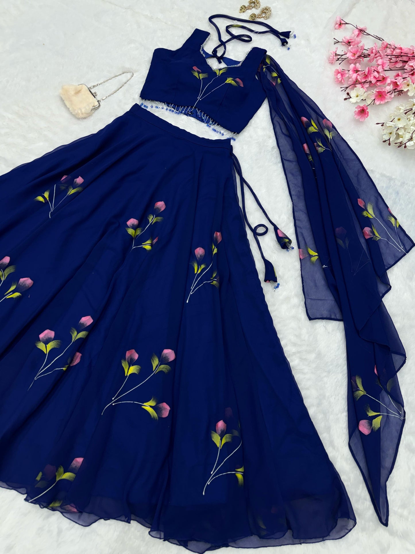 Trendy Hand Painted Designer Crop Top (MAS_SC_289)